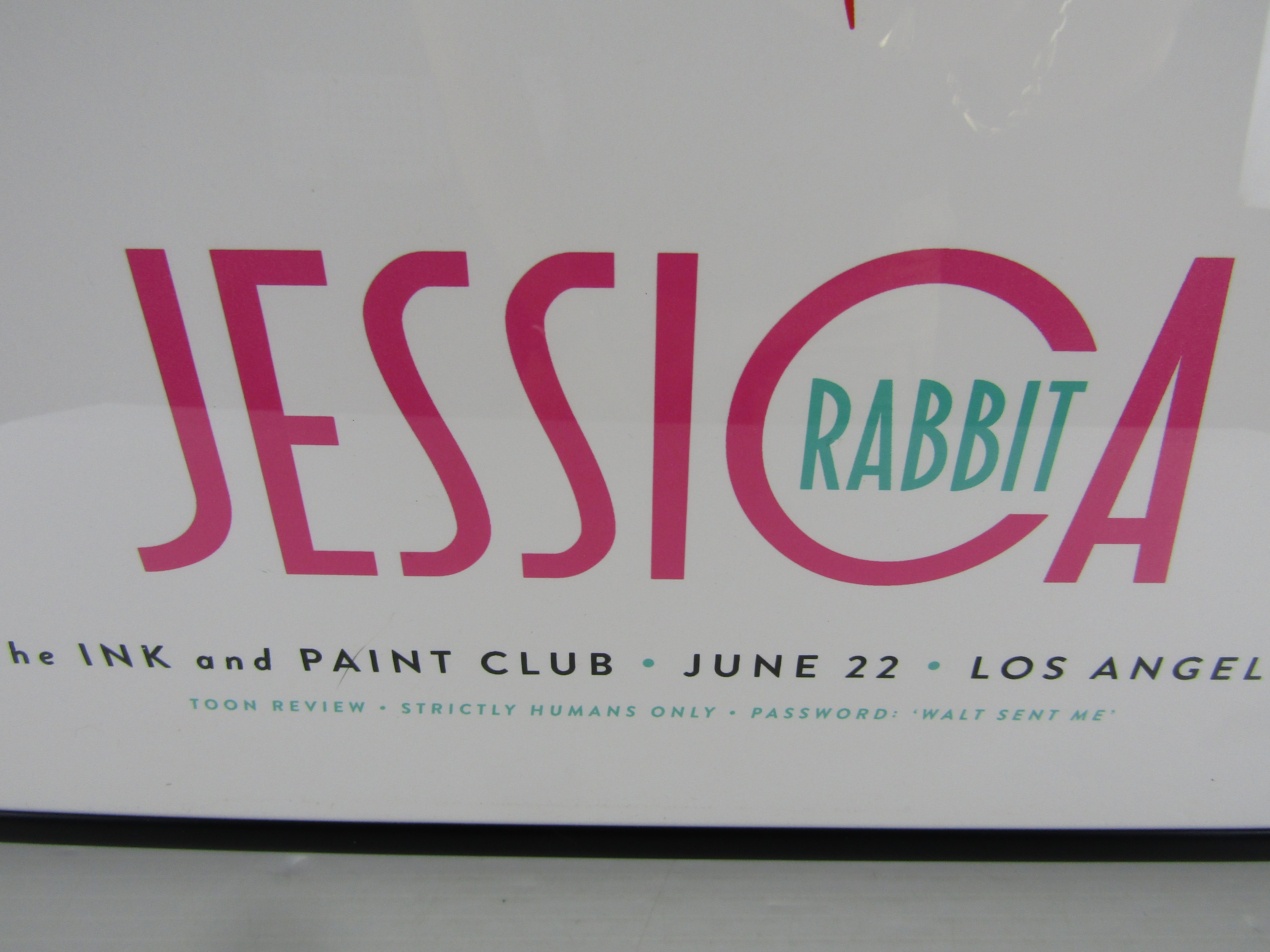 Jessica Rabbit Poster, 24" x 18" Limited Edition 61/250 Silk Screen, Michael De Pippo COA