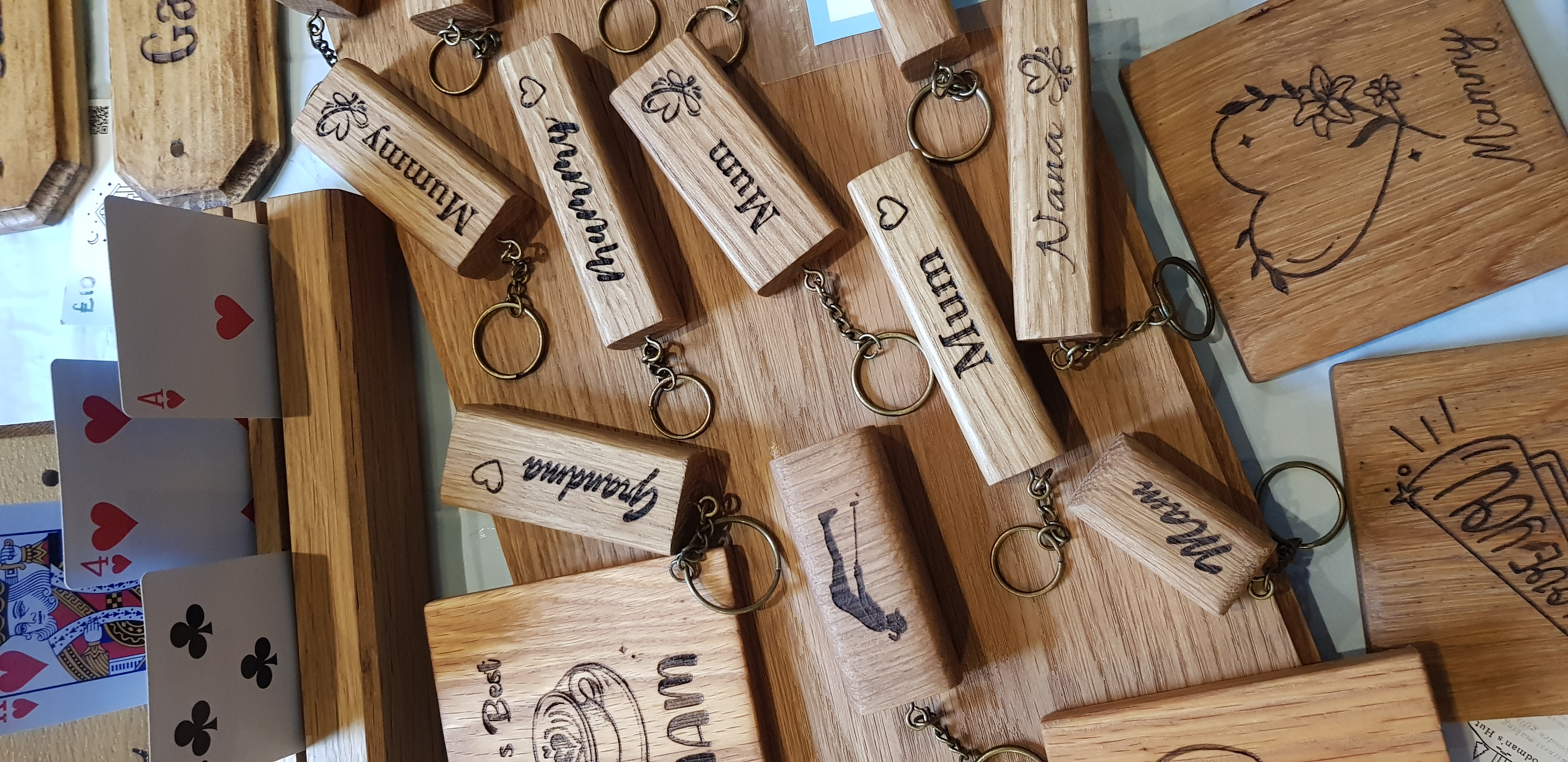 Solid Oak Keyring