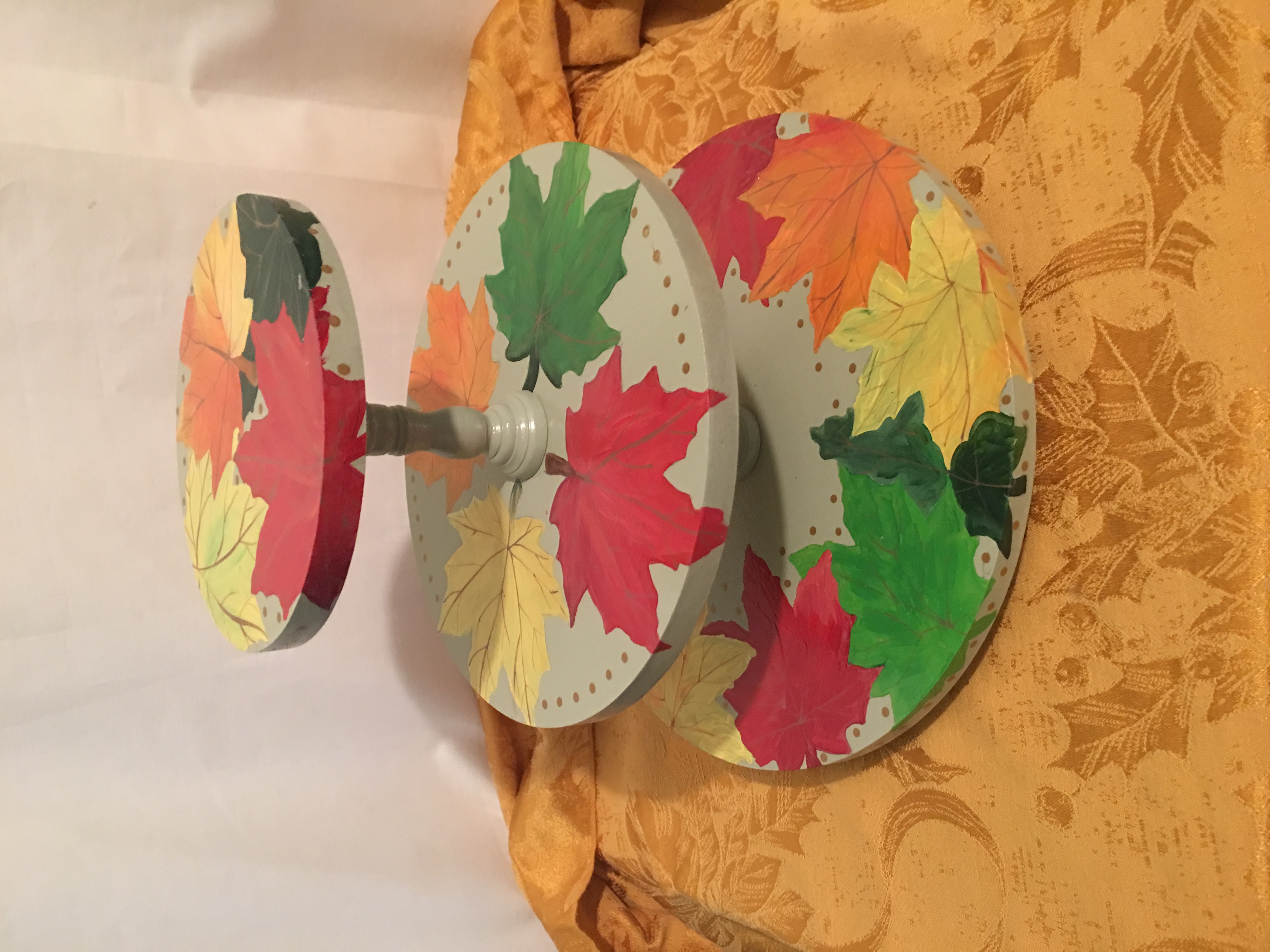 Fall Leaves, 3 tier revolving tray