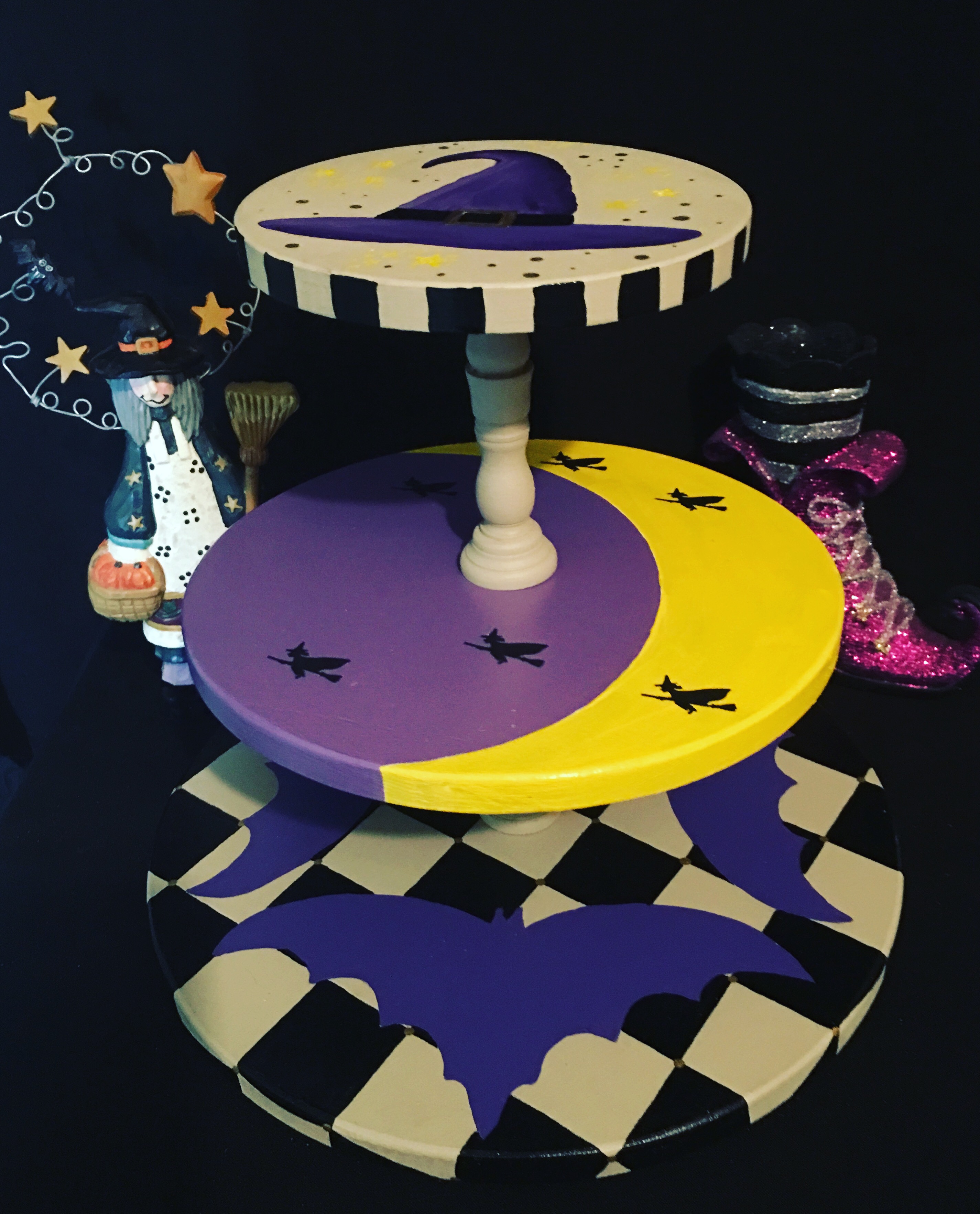 Halloween 3 tier revolving tray