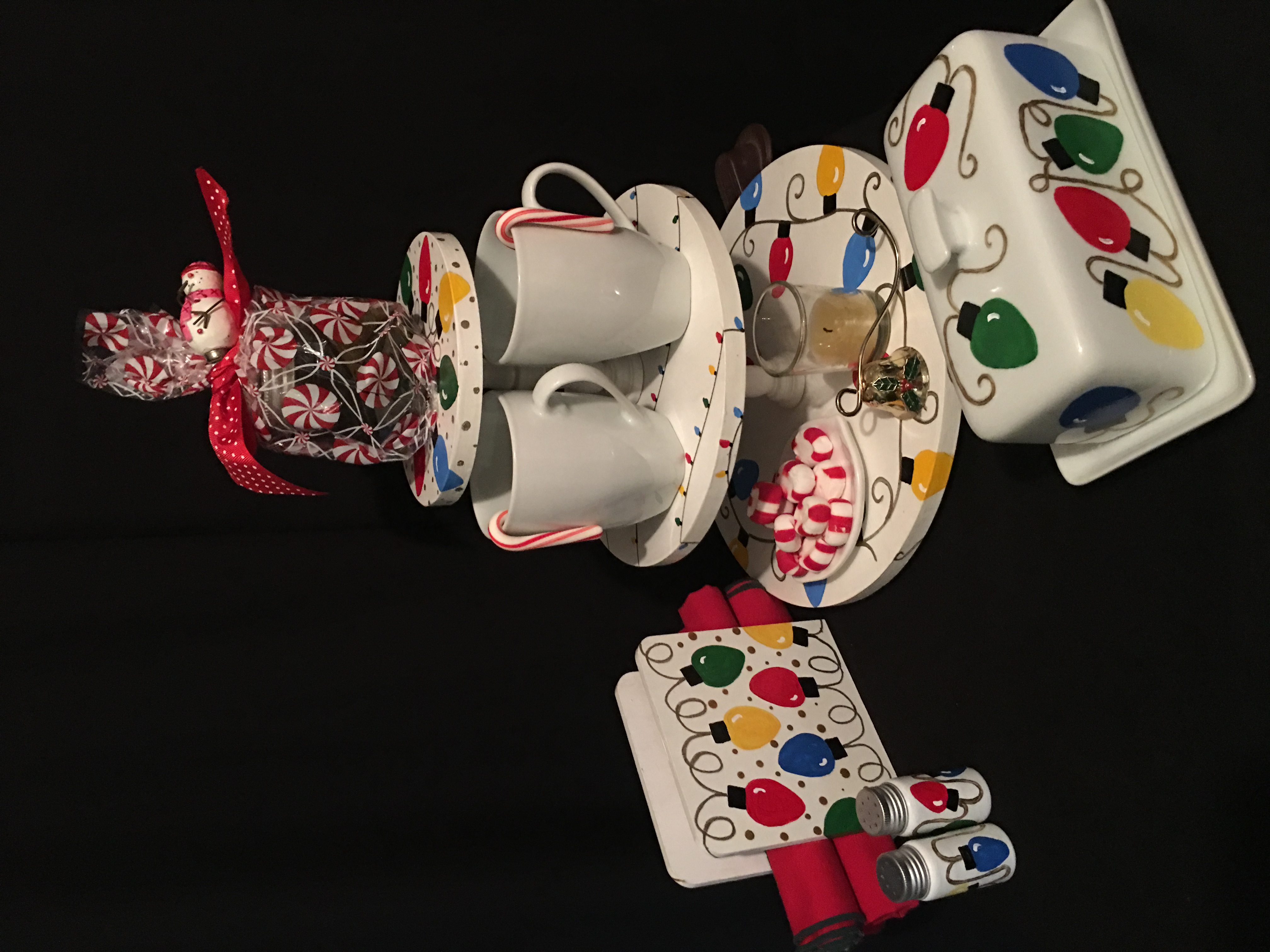 Christmas Lights 3 tier revolving tray