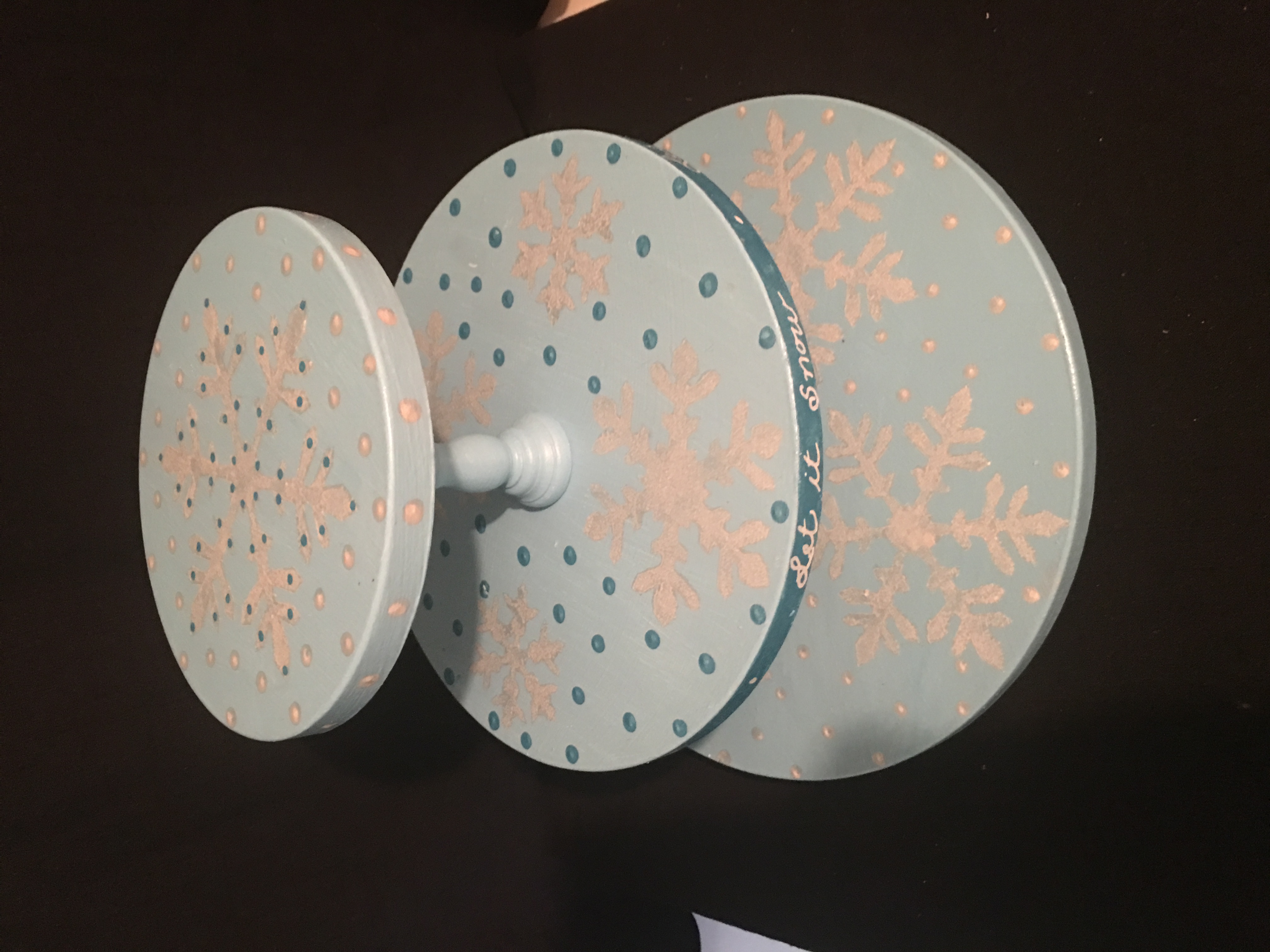 Snowflake 3 tier revolving tray