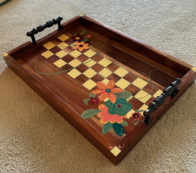 Hand Painted Wooden Serving Tray