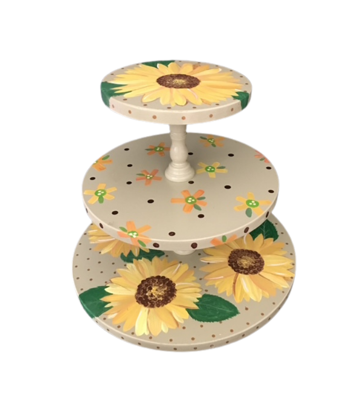 Sunflower 3-Tier Revolving Tray