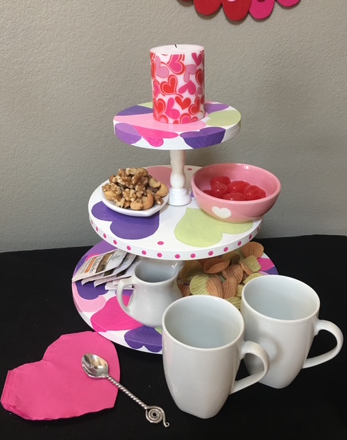 Heart Patterned 3-Tier Revolving Tray