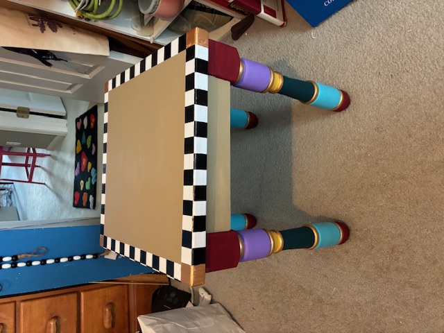 Colorful Checkered Side Table