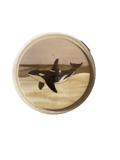 6" Round Wall Art Marquetry