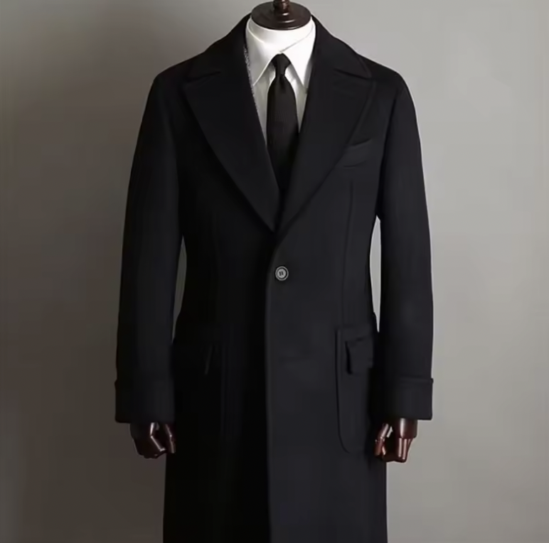 Men's Black Overcoat