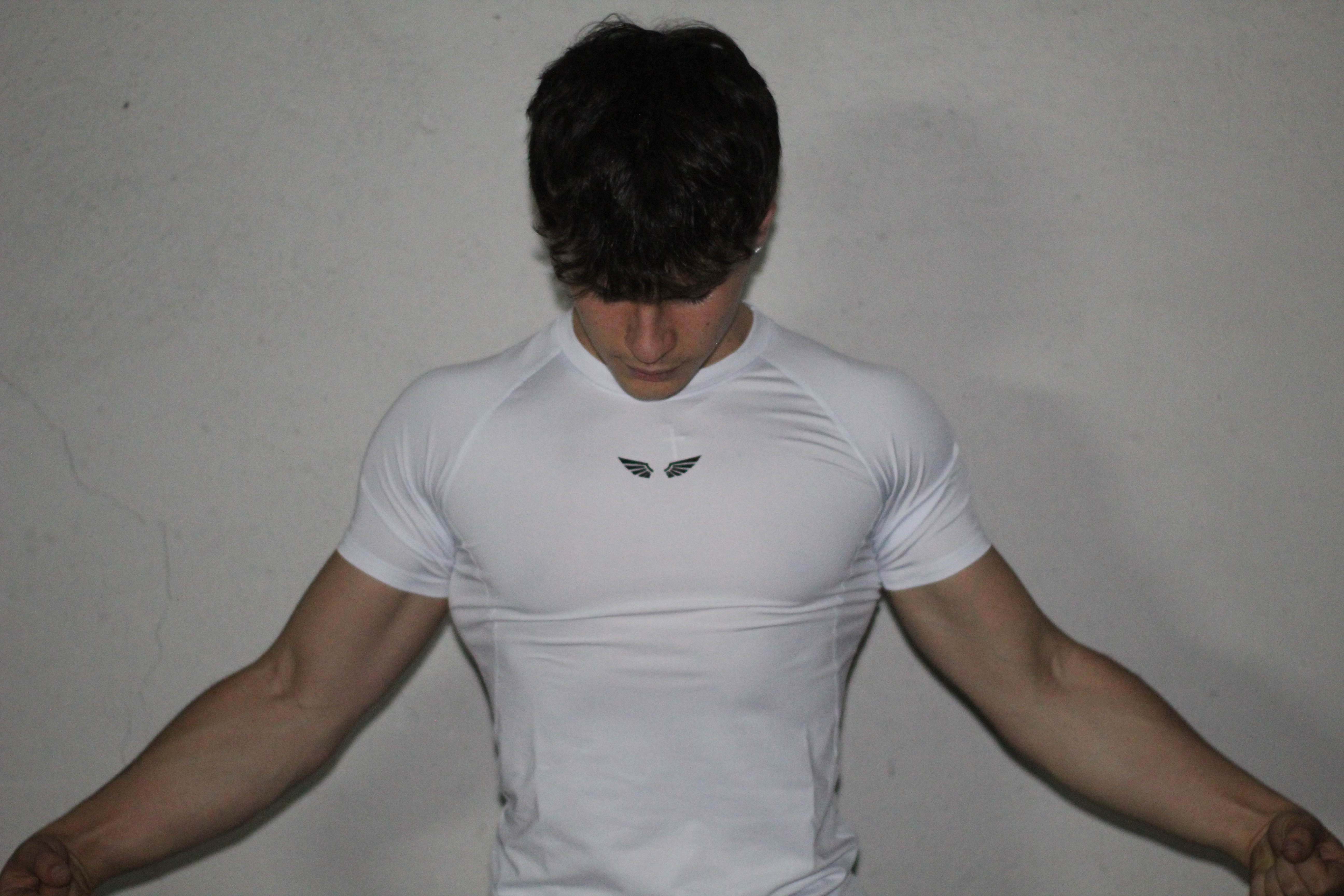 Camiseta de compresión blanca