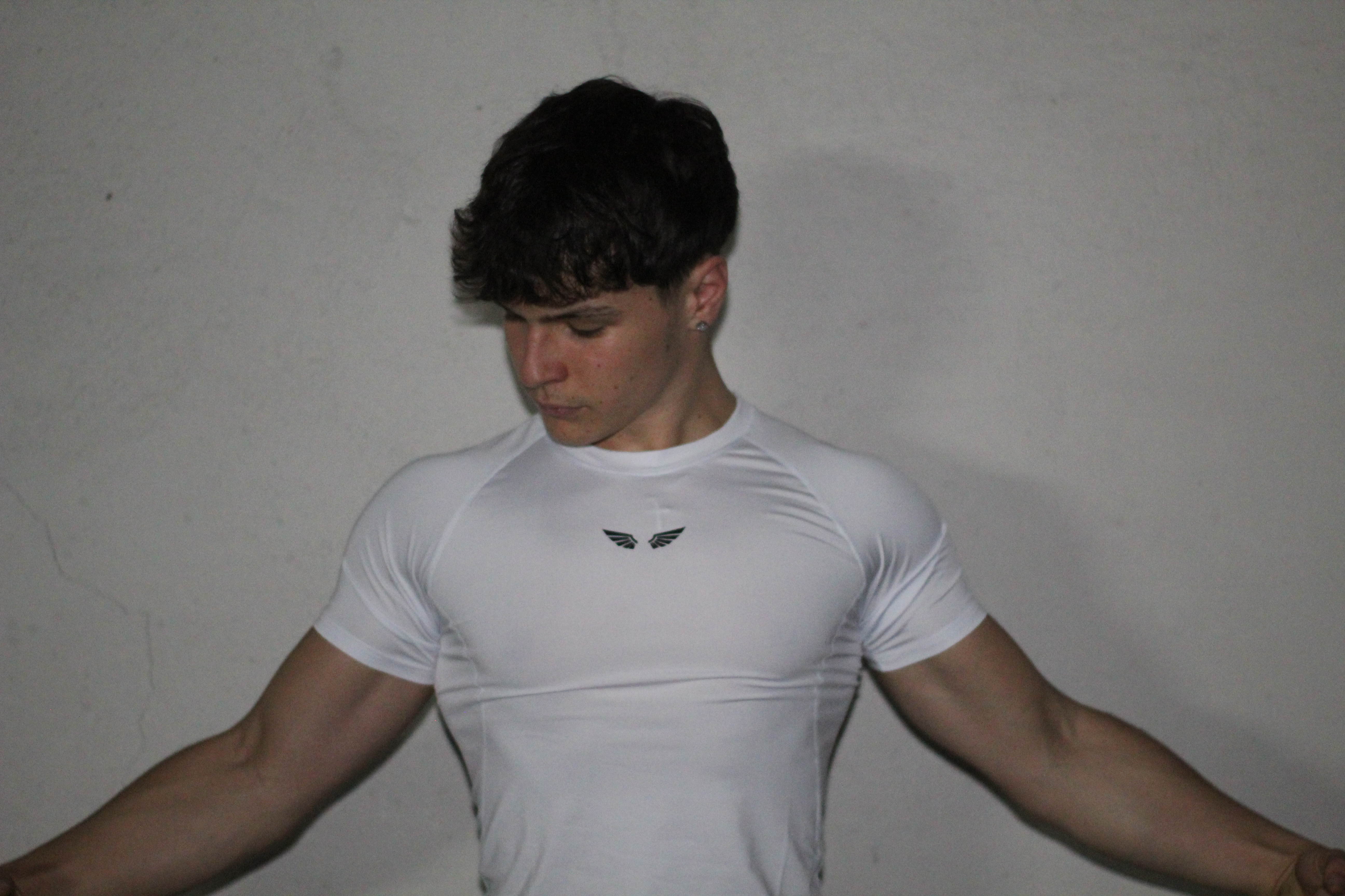 Camiseta de compresión blanca