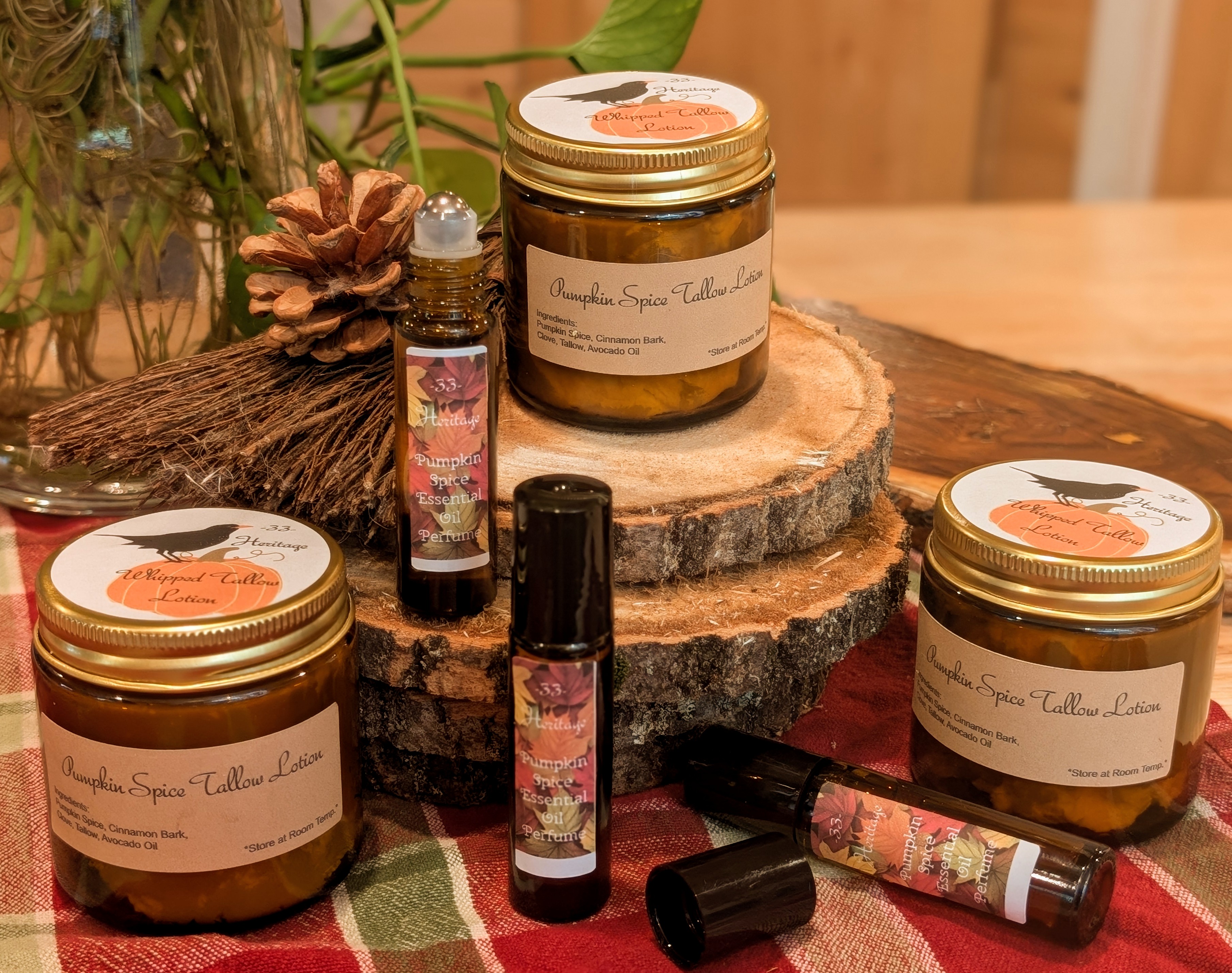 Pumpkin Spice Tallow Lotion & Essential Oil perfume Set