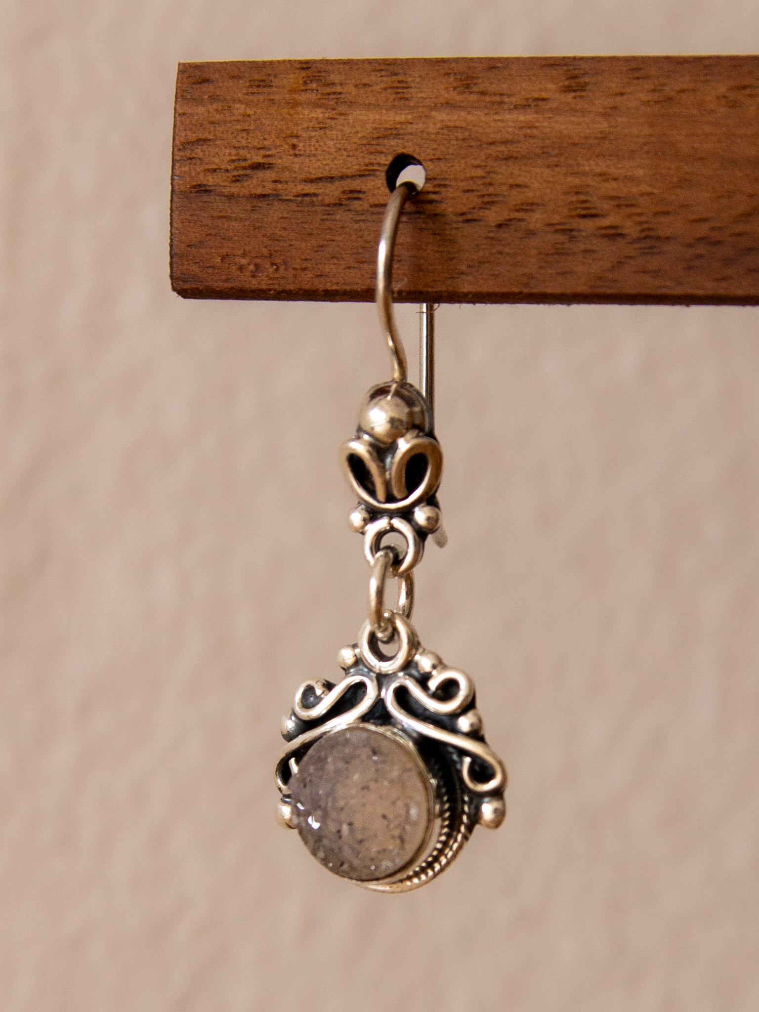 Juego de plata con cuarzo druzy