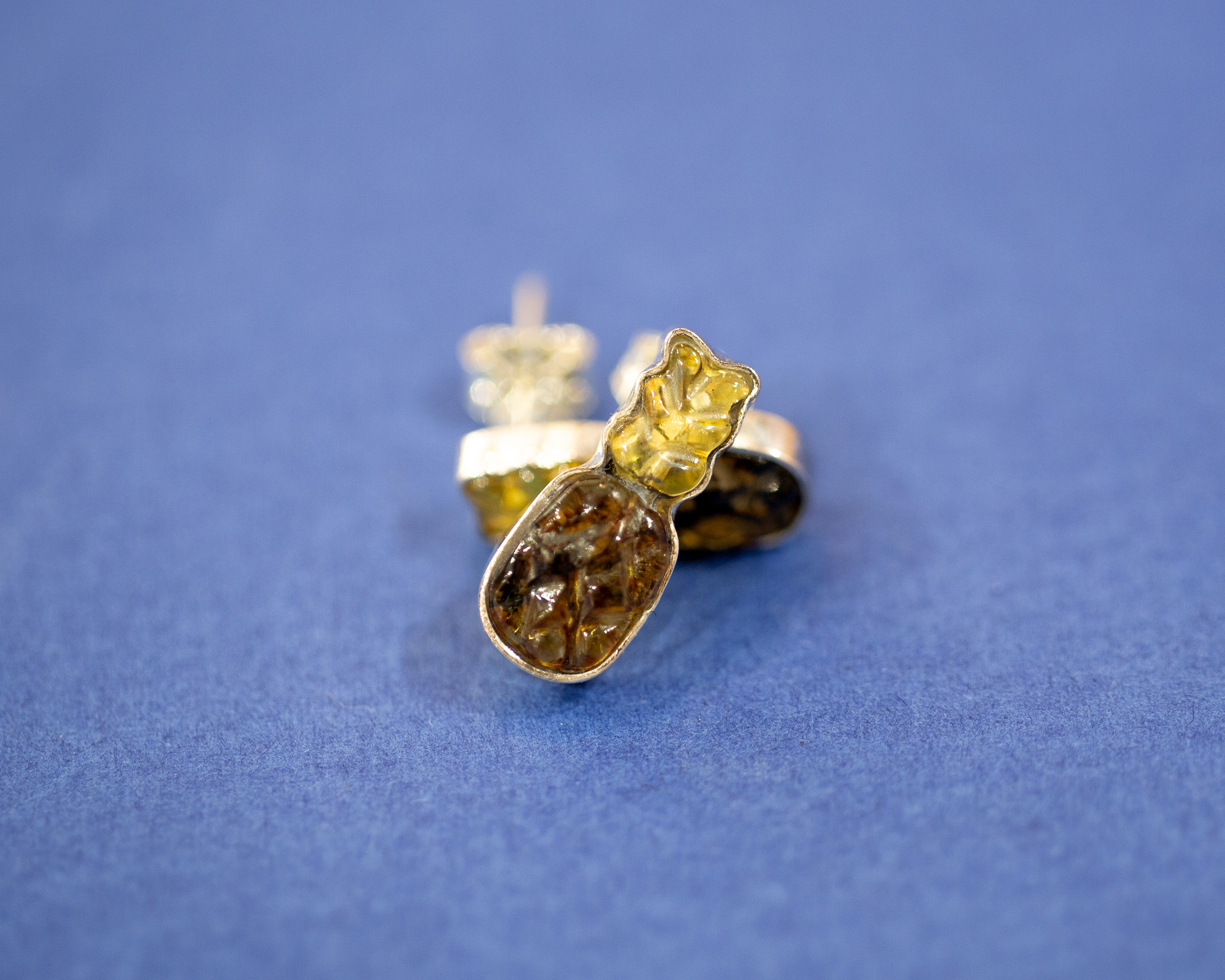 Pendientes de plata con ámbar