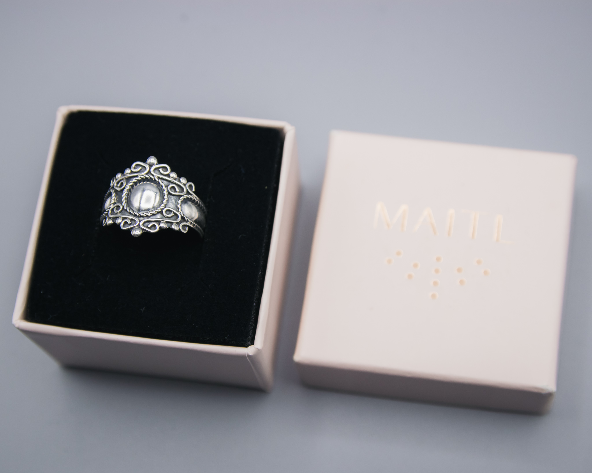 Anillo de plata barroco