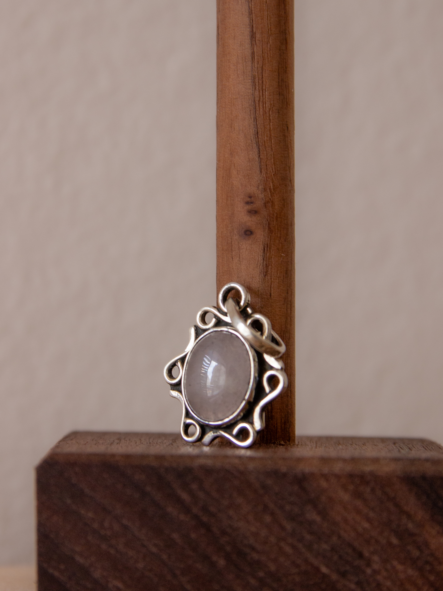 Juego de plata con cuarzo rosa