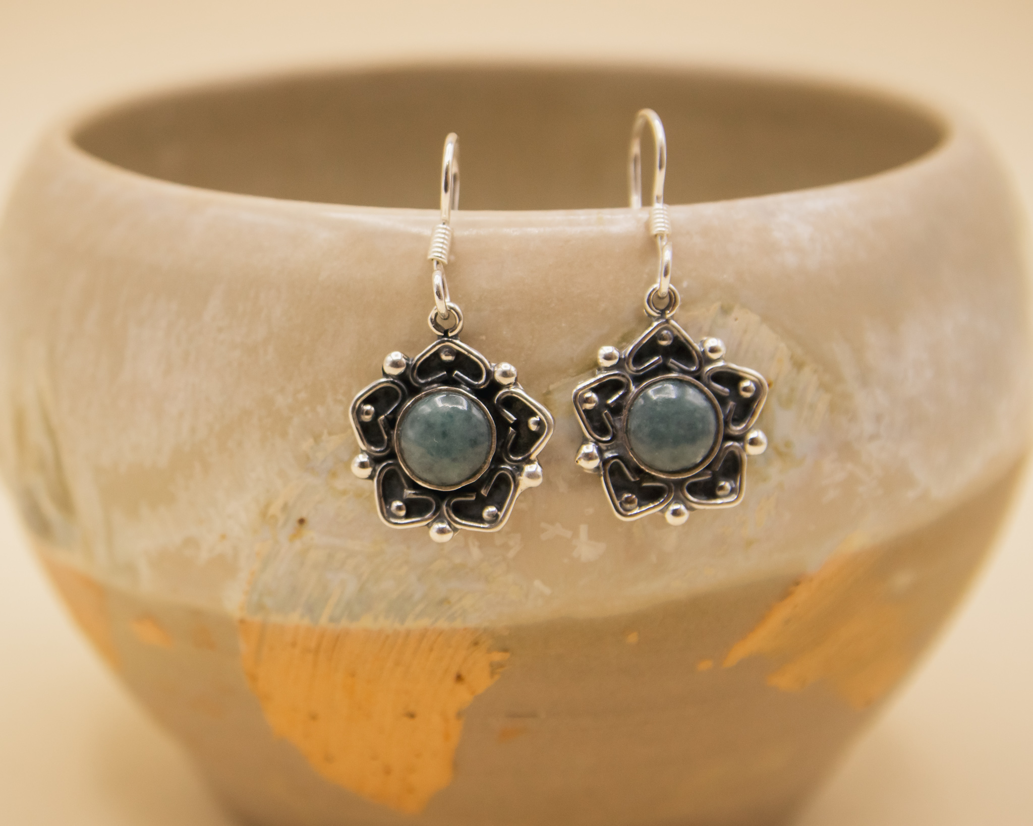 Pendientes de plata con jade