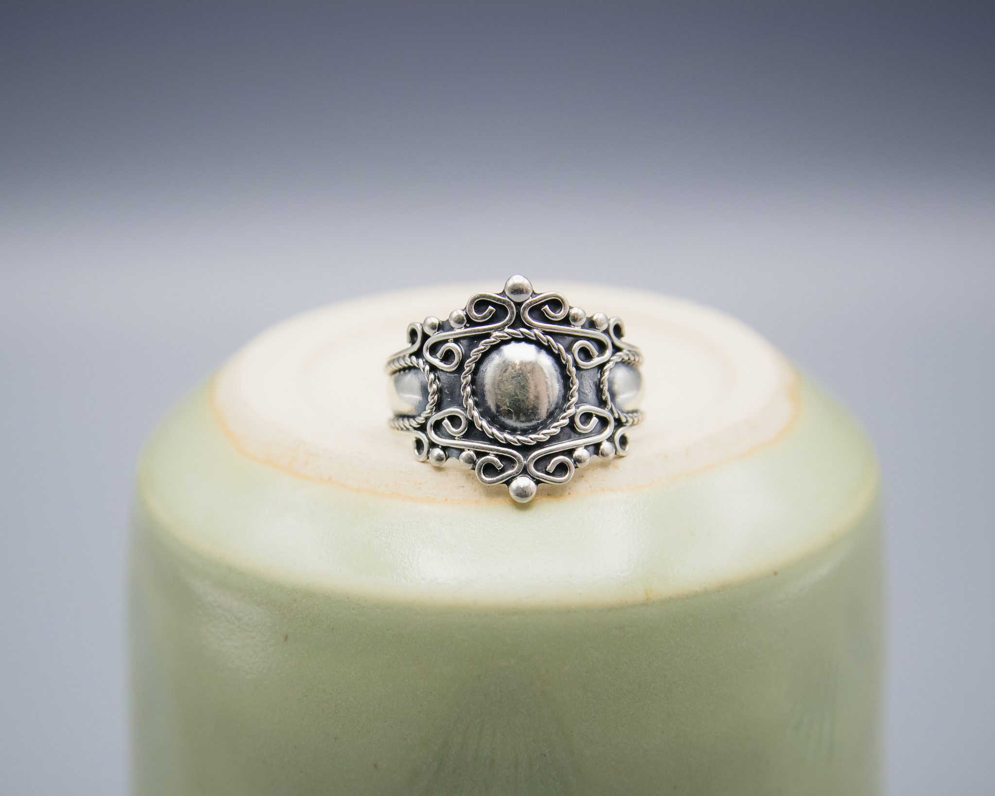 Anillo de plata barroco