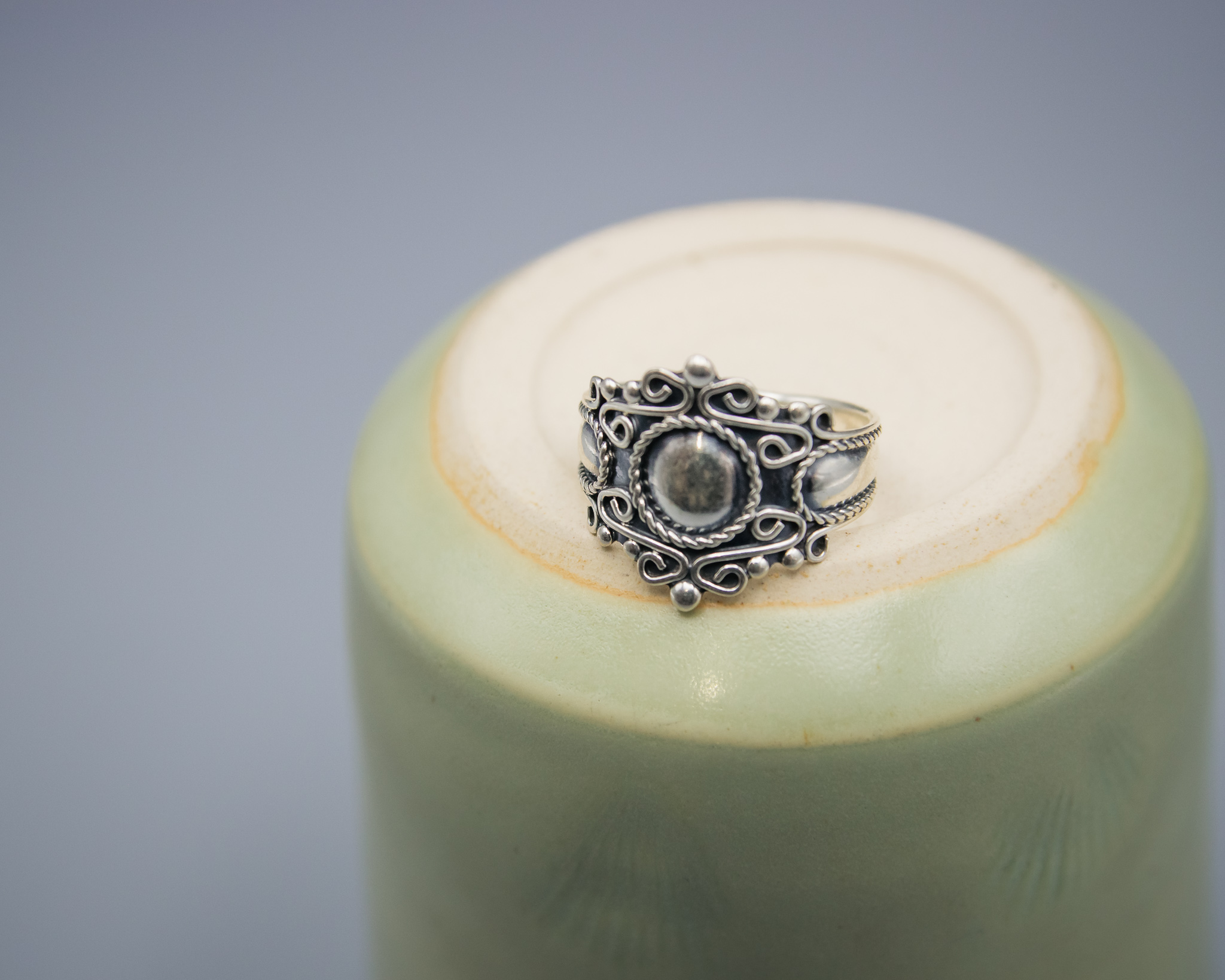 Anillo de plata barroco