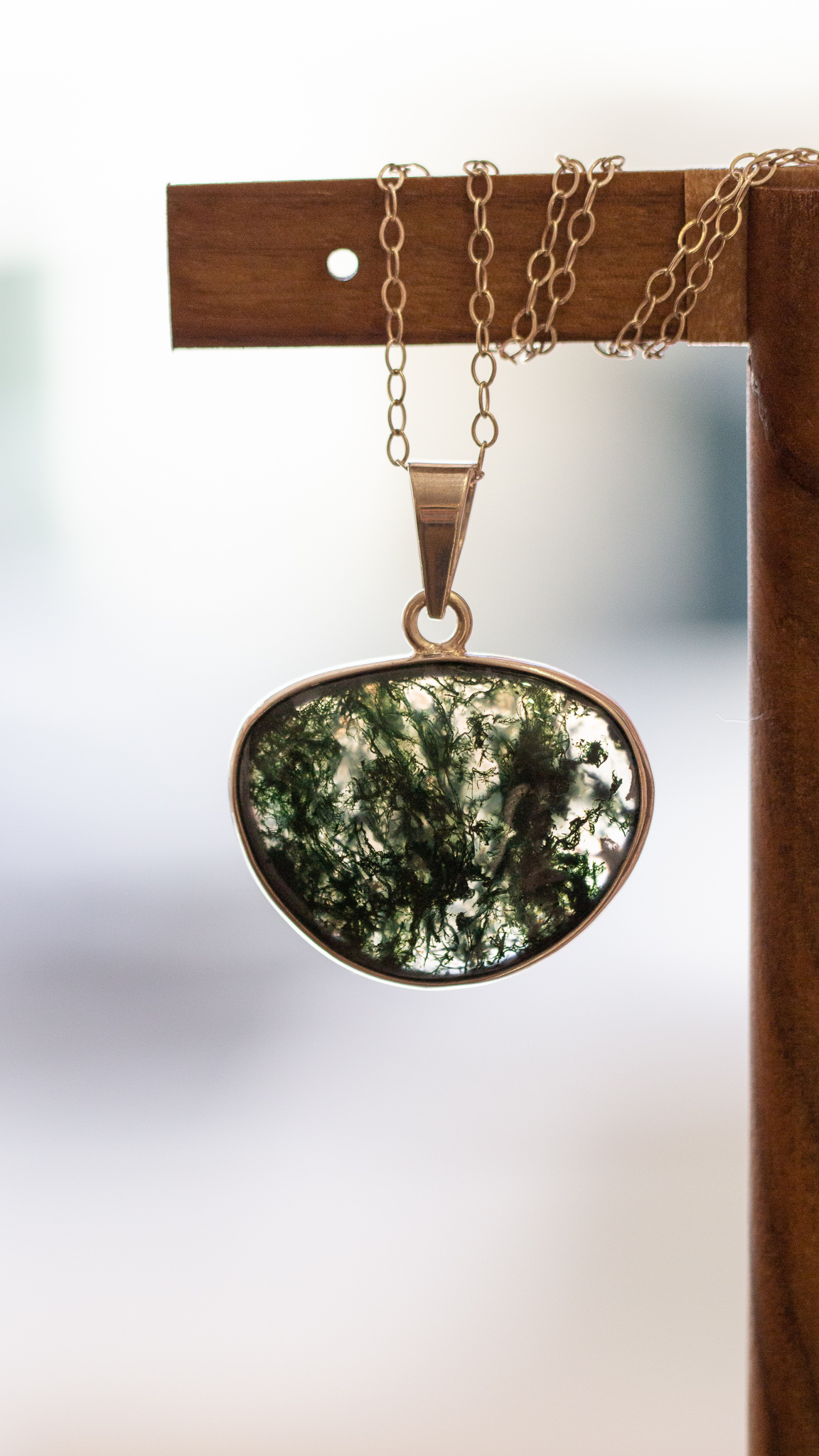 Colgante de plata con ágata musgosa