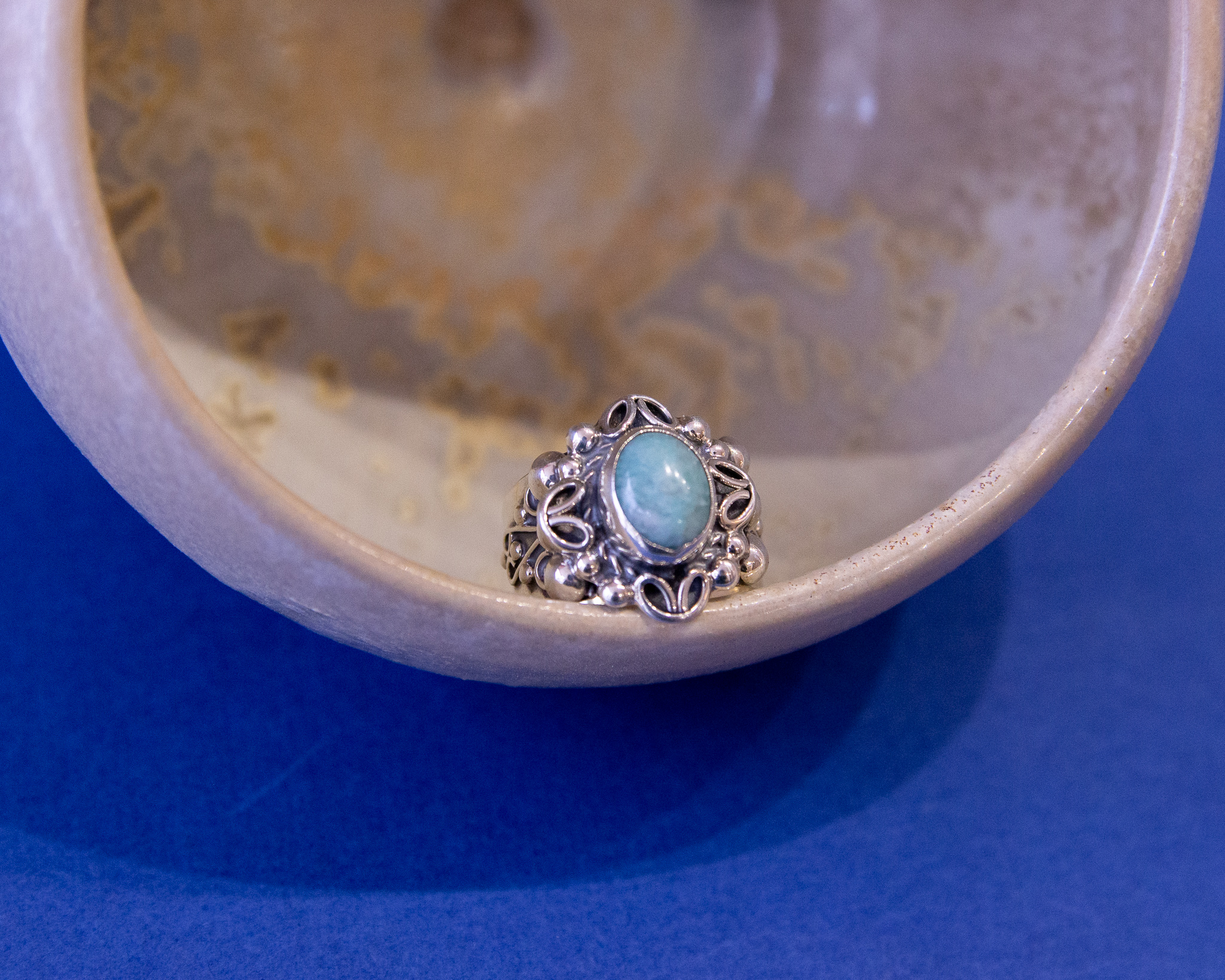 Anillo de plata con amazonita