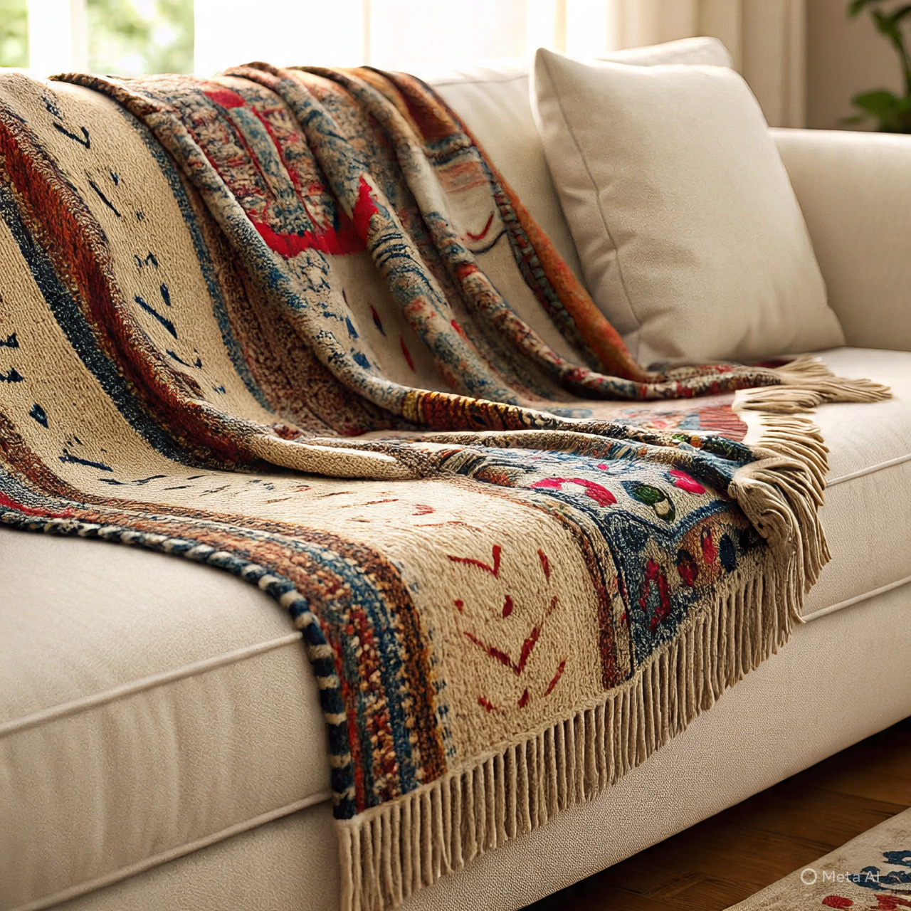 Manta decorativa para sofá