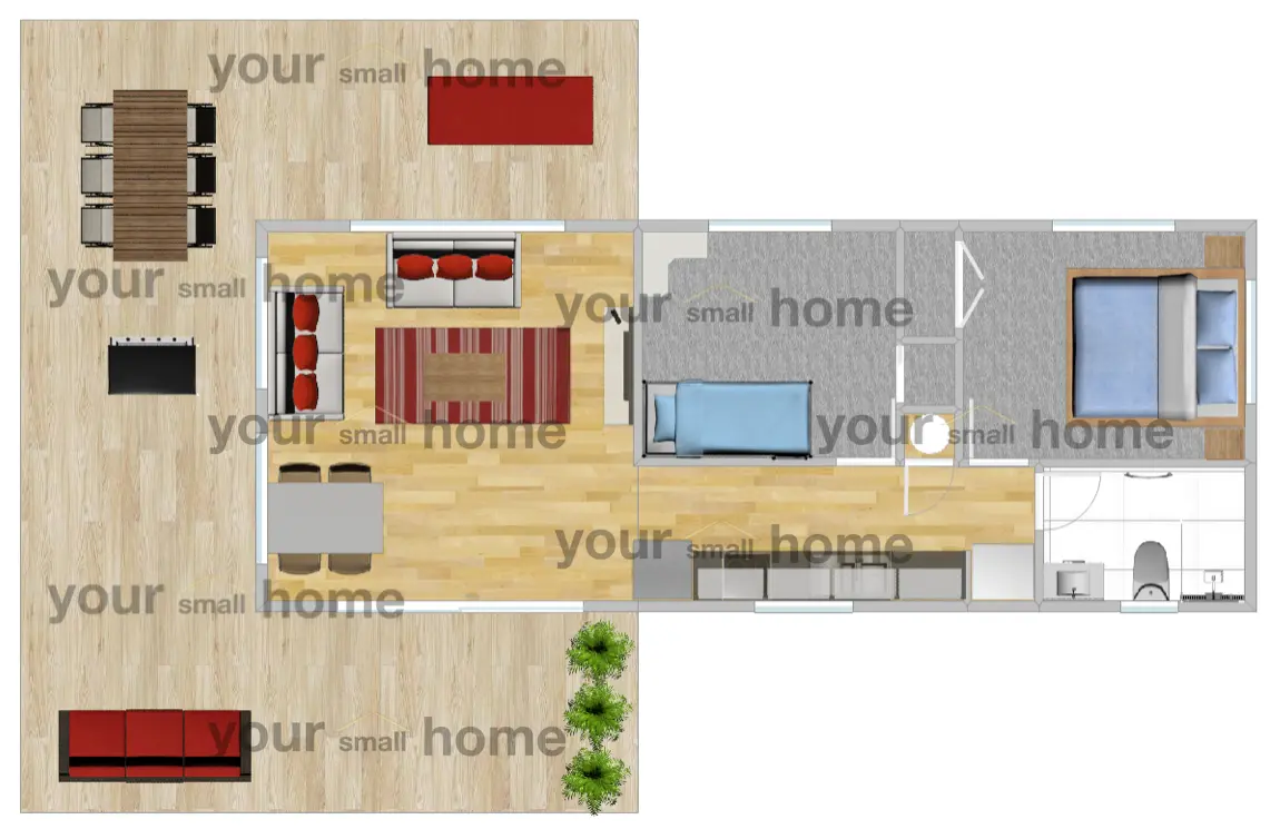 Two Bedroom, Container Style Home