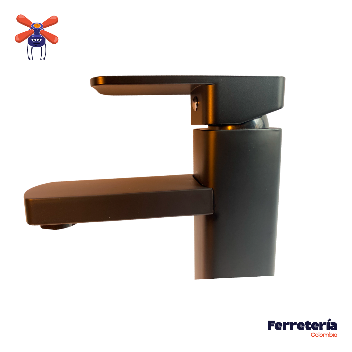 Set X2 Llaves Lavamanos Baño Gapor Baja Negro Mate