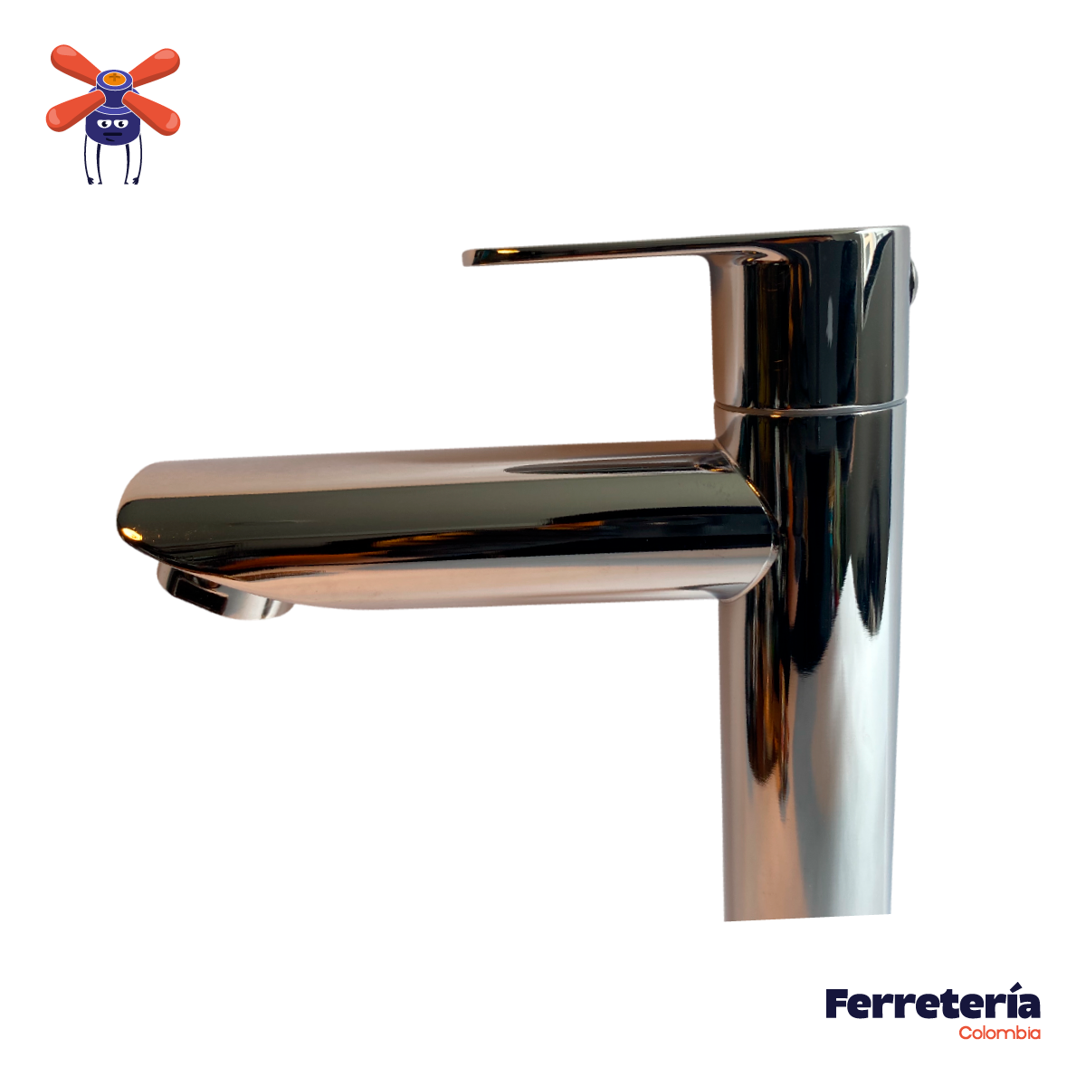 Llave Lavamanos Baño Gapor Alta Gris Cromado