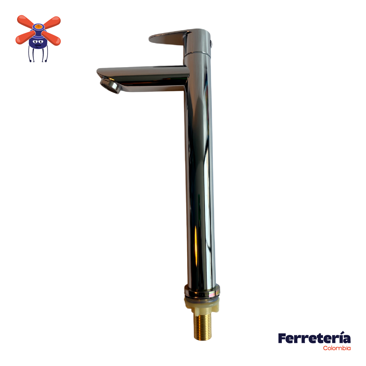 Llave Lavamanos Baño Gapor Alta Gris Cromado