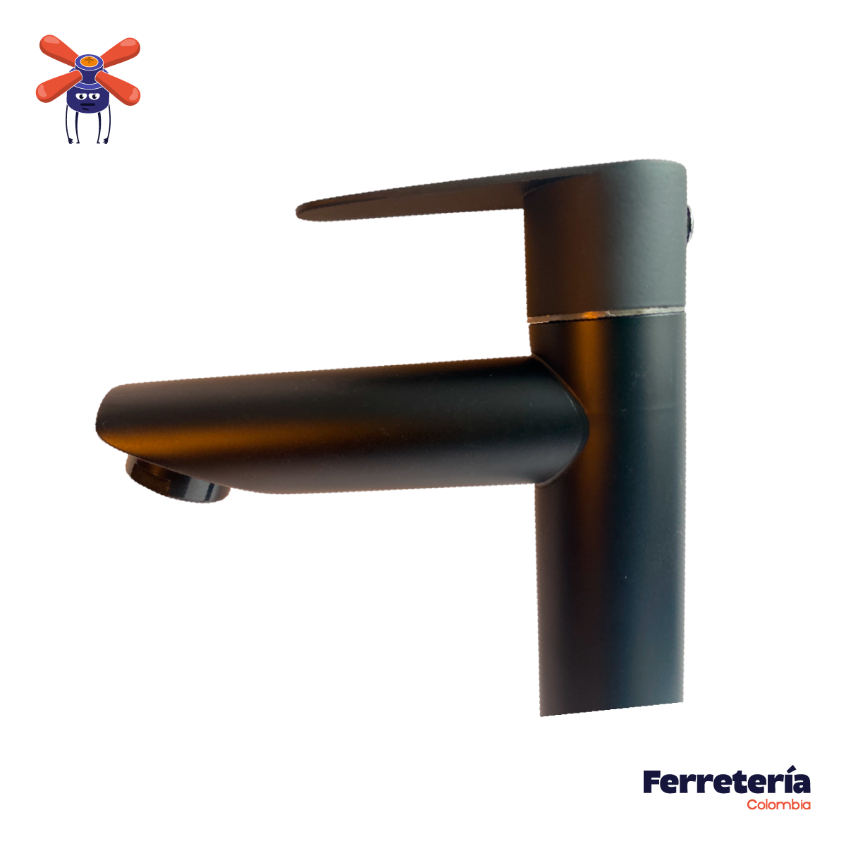 Llave Lavamanos Baño Gapor Alta Negro Mate