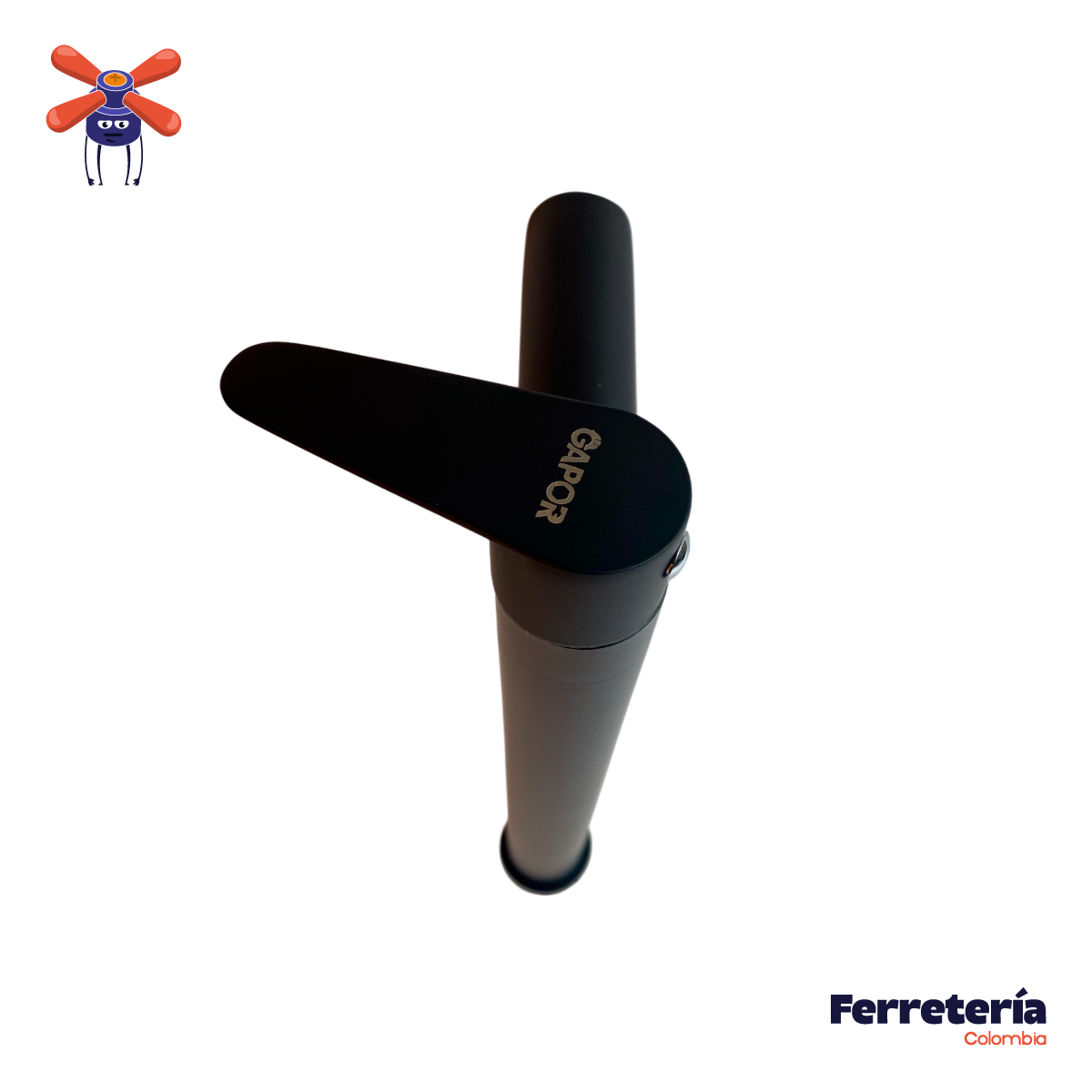 Llave Lavamanos Baño Gapor Alta Negro Mate