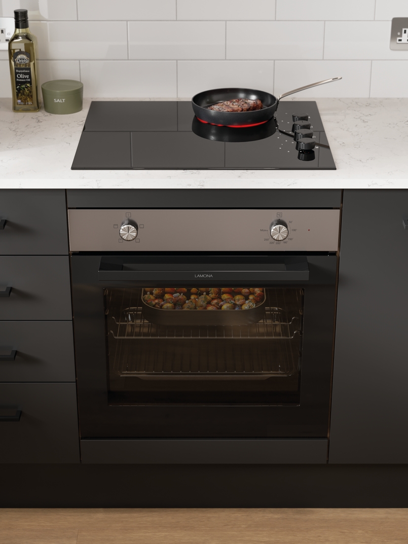 Cuisine d'exposition noir et bois -70%