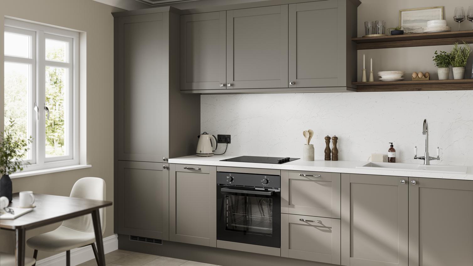 Cuisine d'exposition portes à cadre taupe -70% 