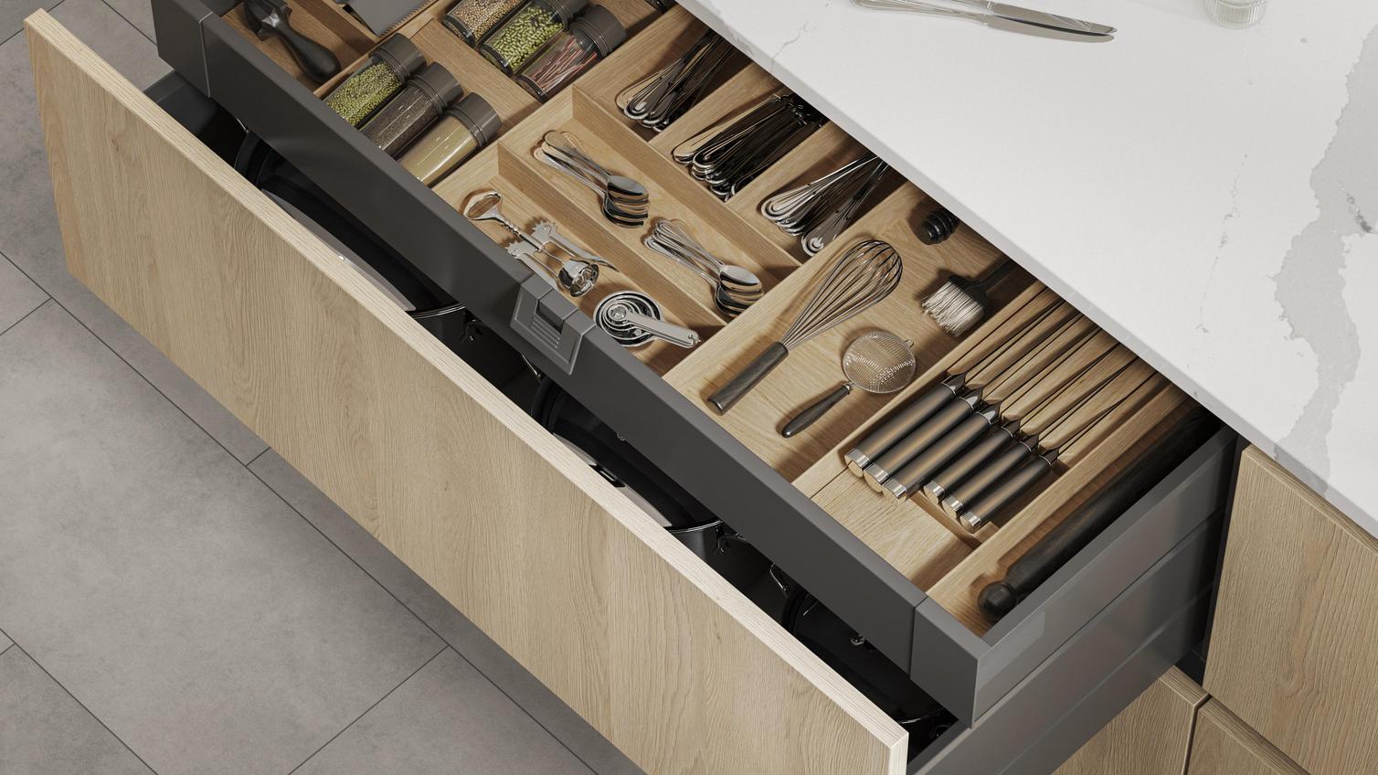 Cuisine d'exposition noir et bois -70%