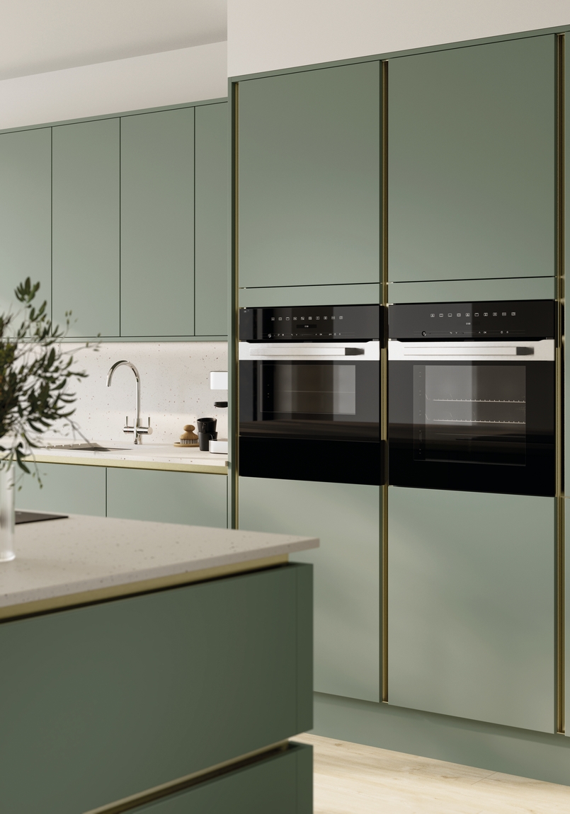 Cuisine d'exposition vert sauge laiton -70%