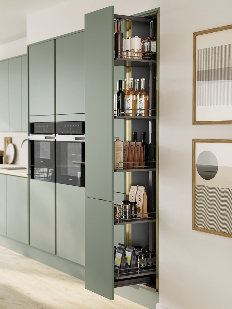 Cuisine d'exposition vert sauge laiton -70%