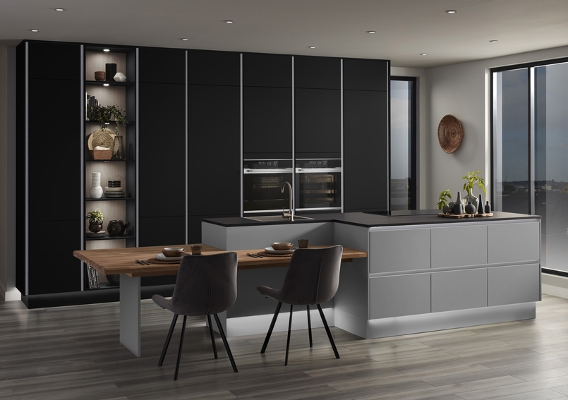Cuisine d'exposition Nocturne avec îlot central XXL -70%