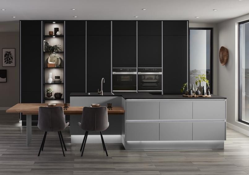 Cuisine d'exposition Nocturne avec îlot central XXL -70%