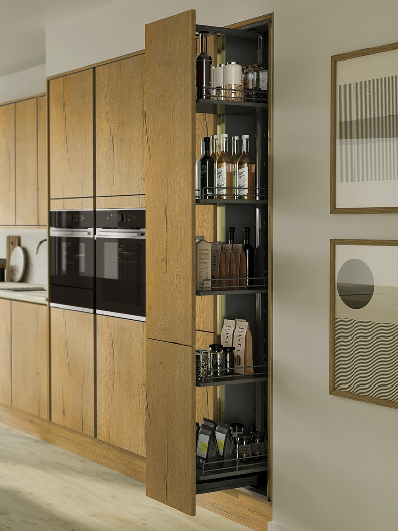 Cuisine d'exposition avec îlot chêne naturel -70%