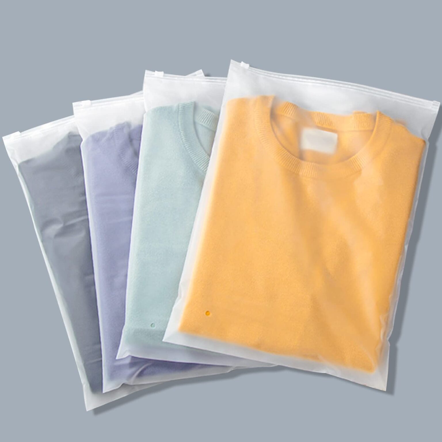 Custom 50-200pcs Translucent Matte Frosted White Zipper Bags with Logo, Personalized Resealable Poly Plastic Packaging Bags for Clothing, T-Shirts, Leggings, Socks, Anything (50)
