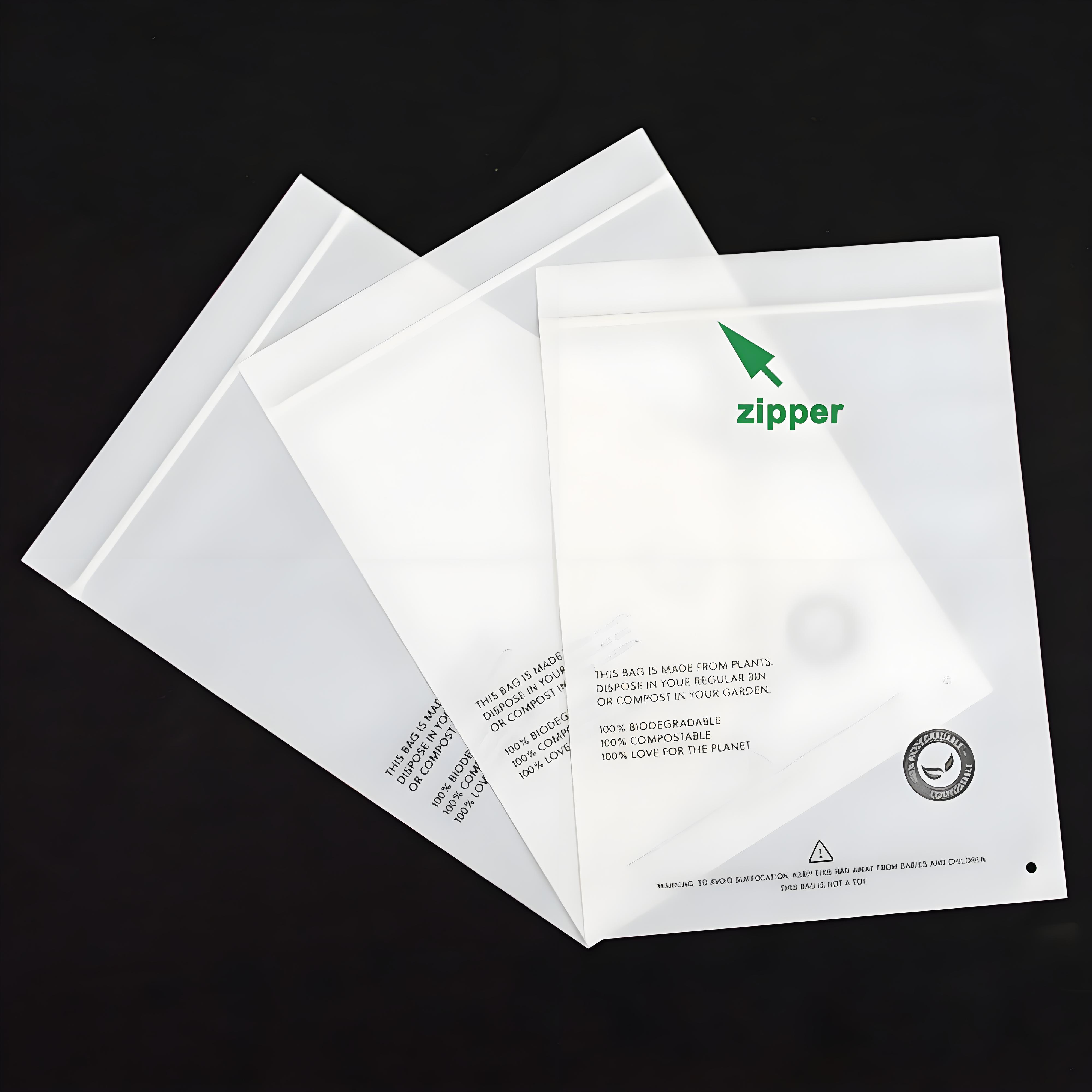 1000pcs 6x9 Inch Degradable PLA PBAT Zip-lock Bag For Packaging Clothing,Toys,Travel Storage bag Customized size Printing logo