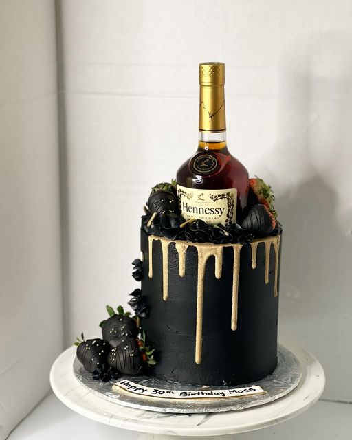 Hennessy Bottle Drip Cake