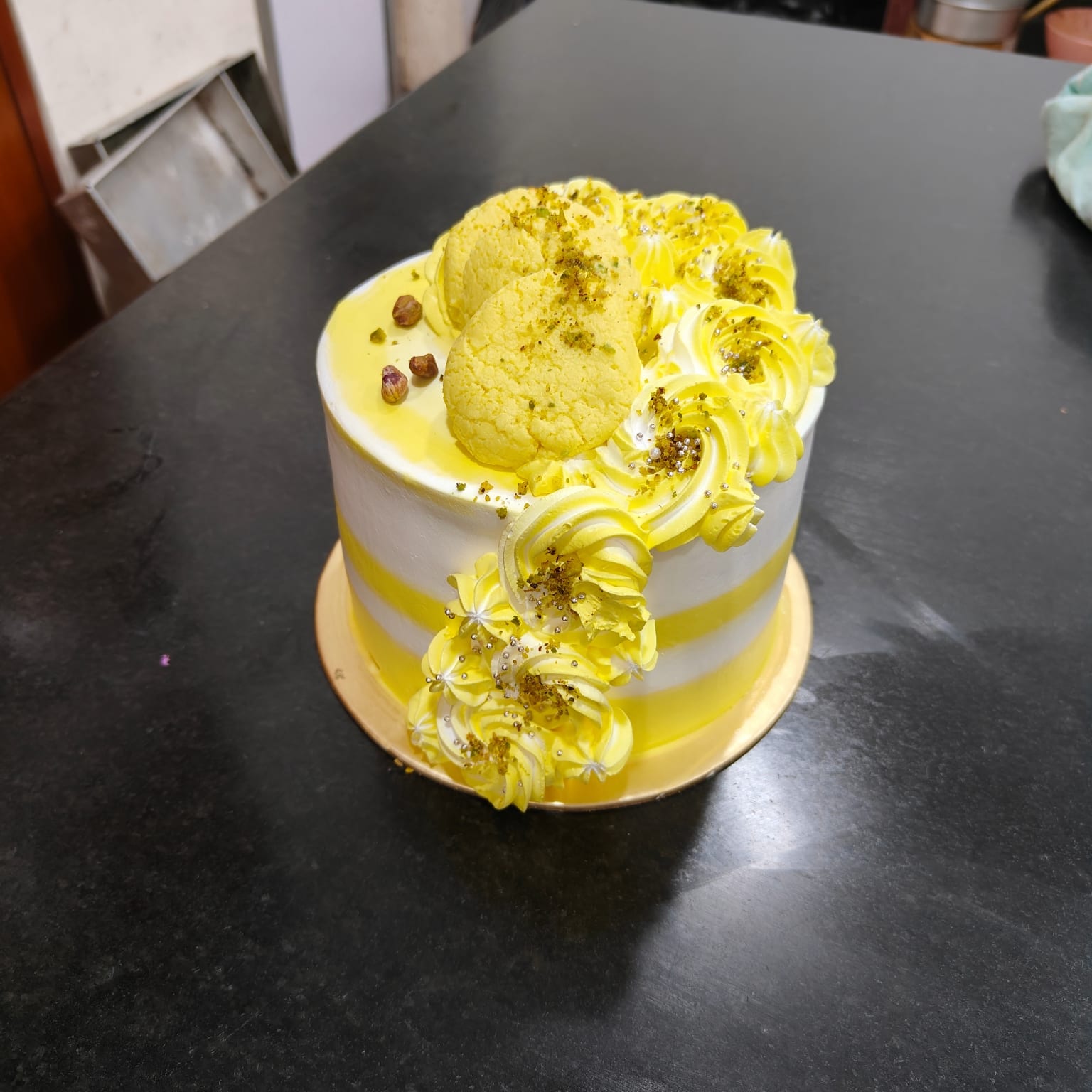 Yellow Pistachio Celebration Cake