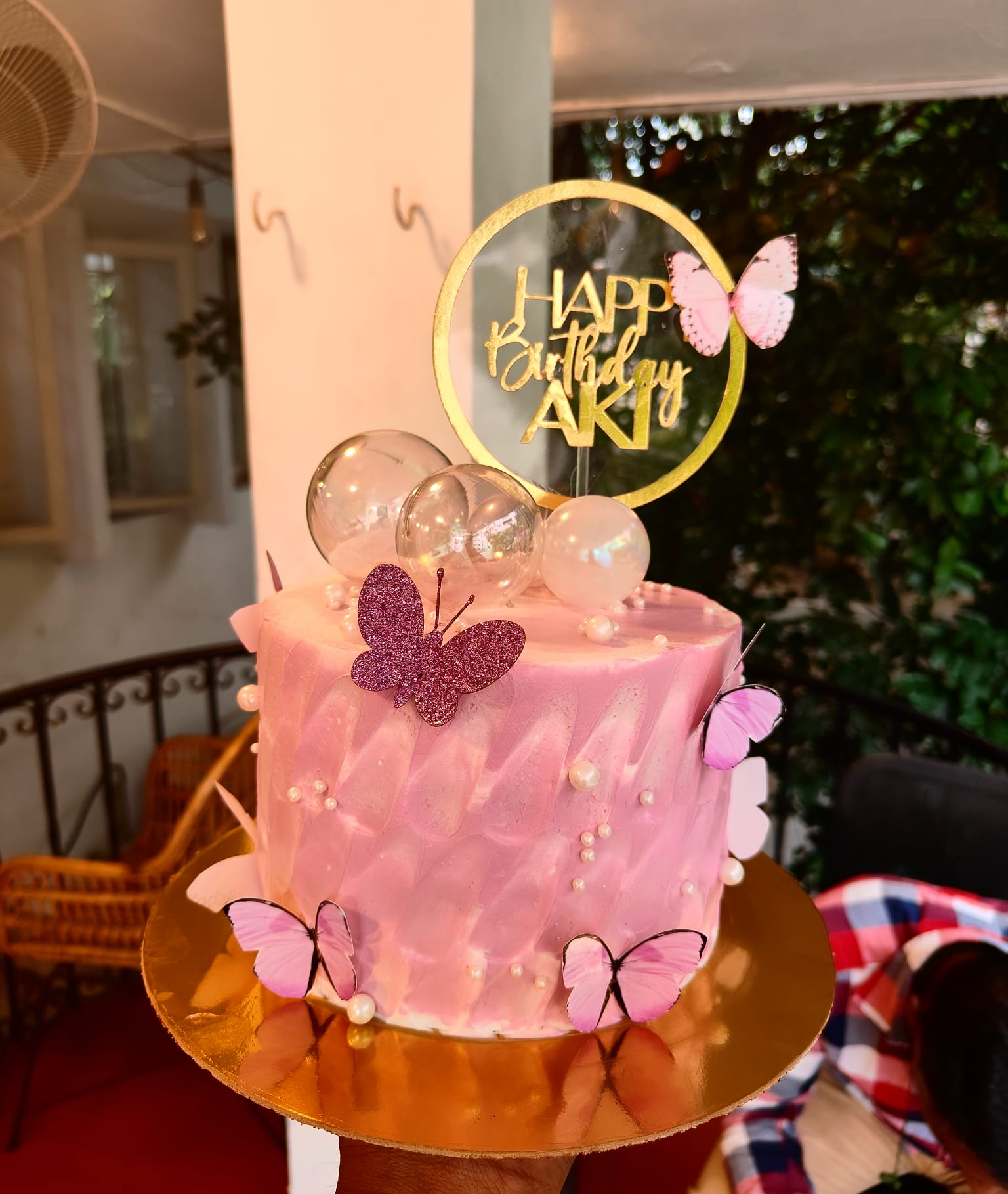 Pink Butterfly Birthday Cake