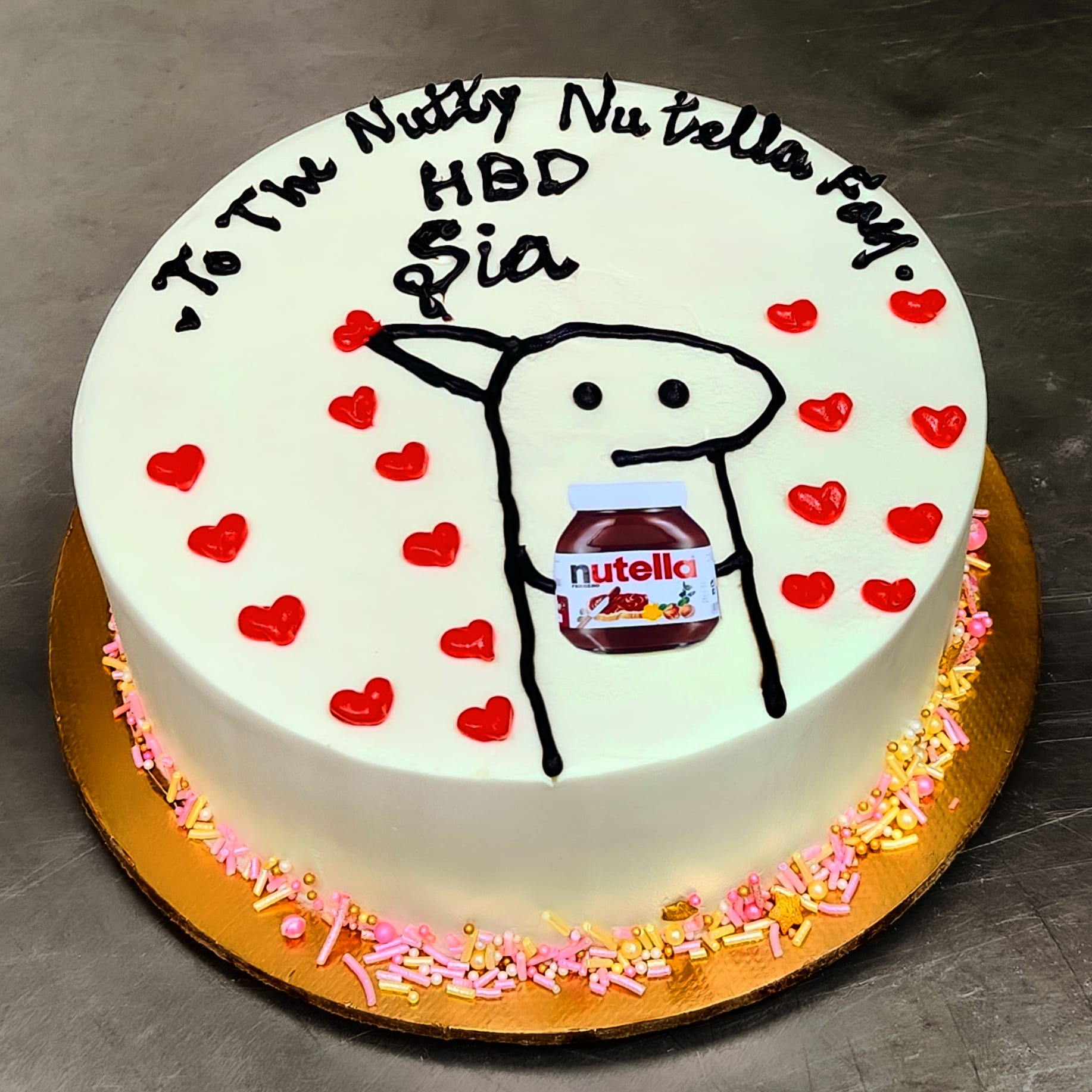 Custom Nutella Birthday Cake