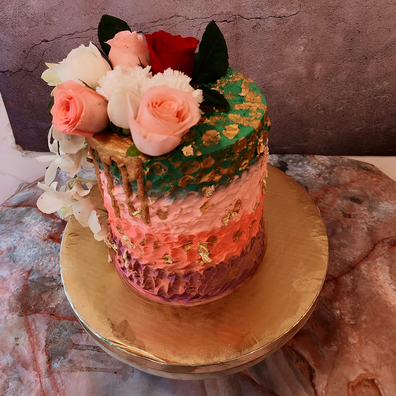 Floral Drip Celebration Cake