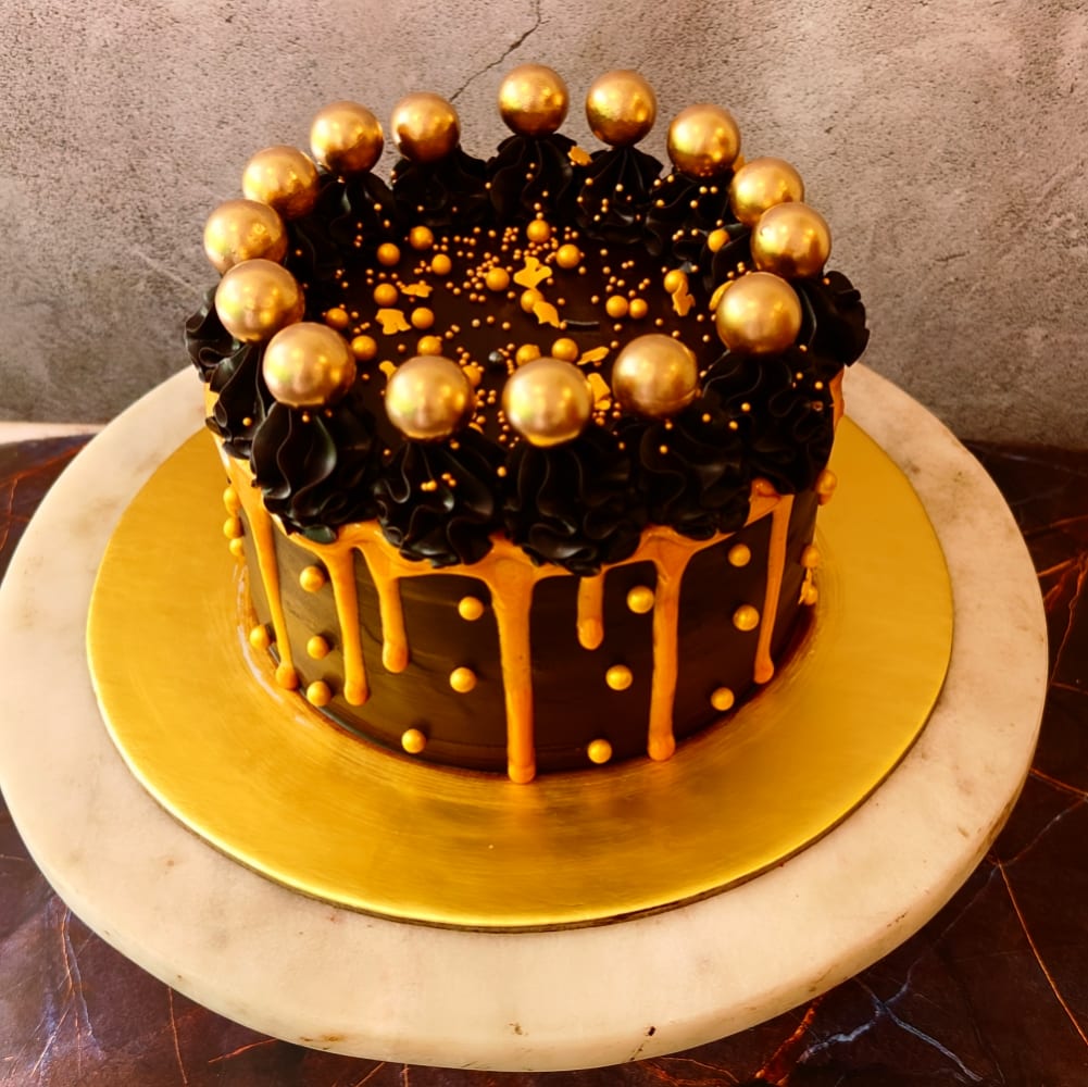 Luxury Chocolate Gold Drip Cake