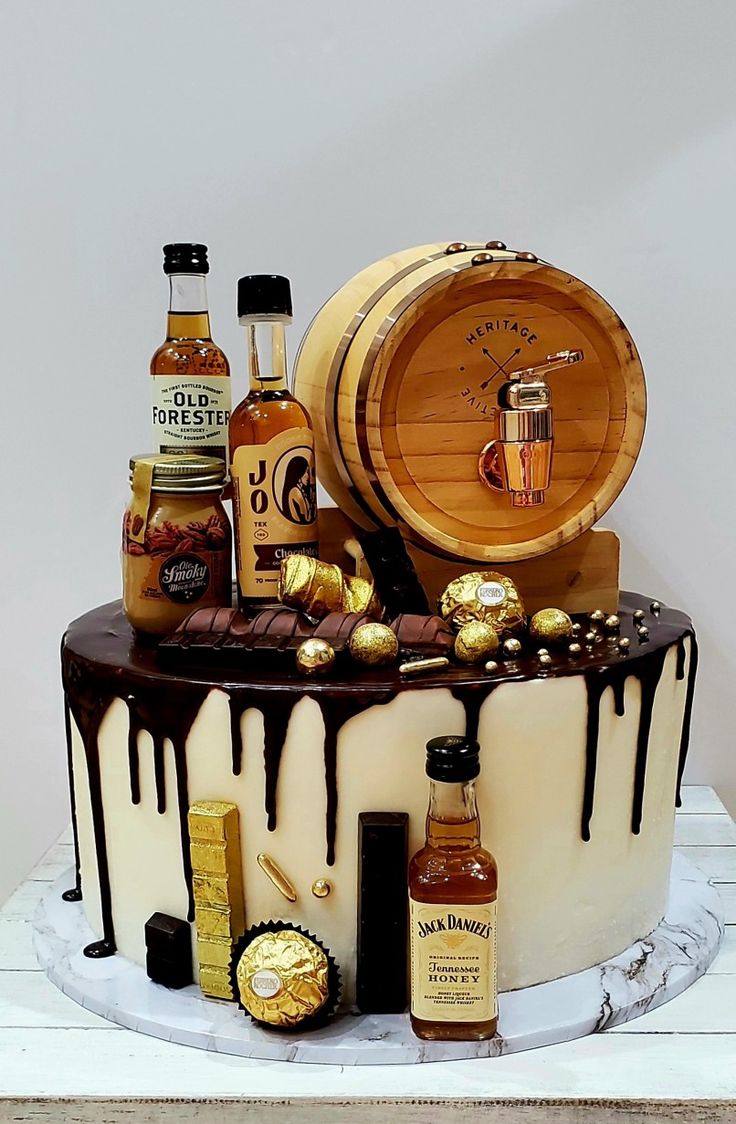 Whiskey Barrel Celebration Cake