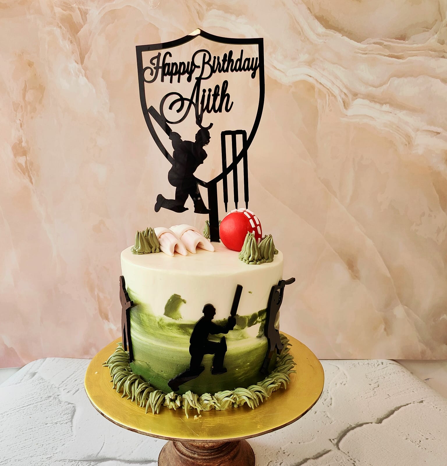 Cricket Theme Birthday Cake