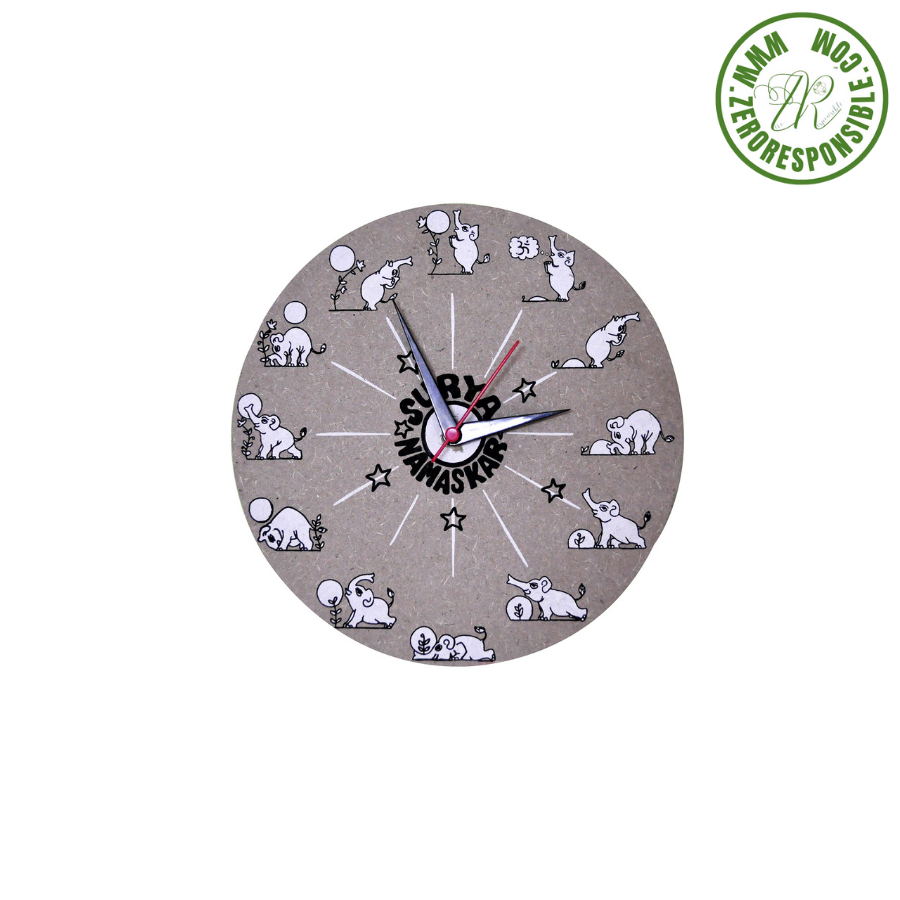 Surya namaskar wall clock